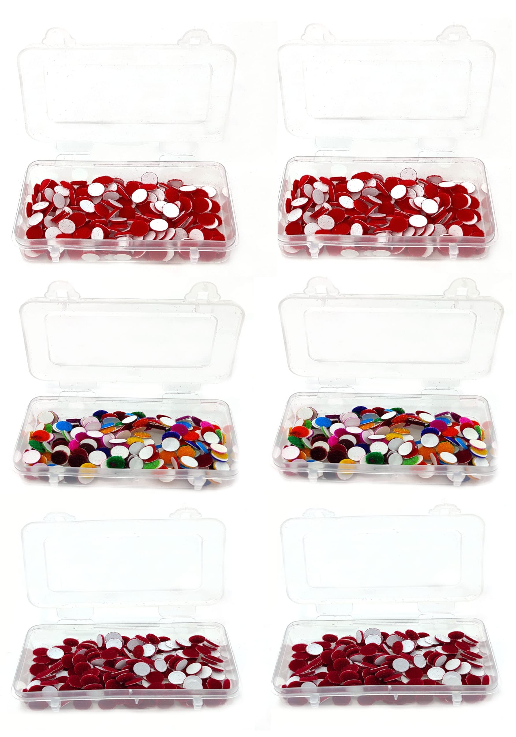 Pack of 6 Multi Color Bindi size 3.5mm (Plastic Lock box) Forehead Multicolor Bindis for Girls & Women 6 box