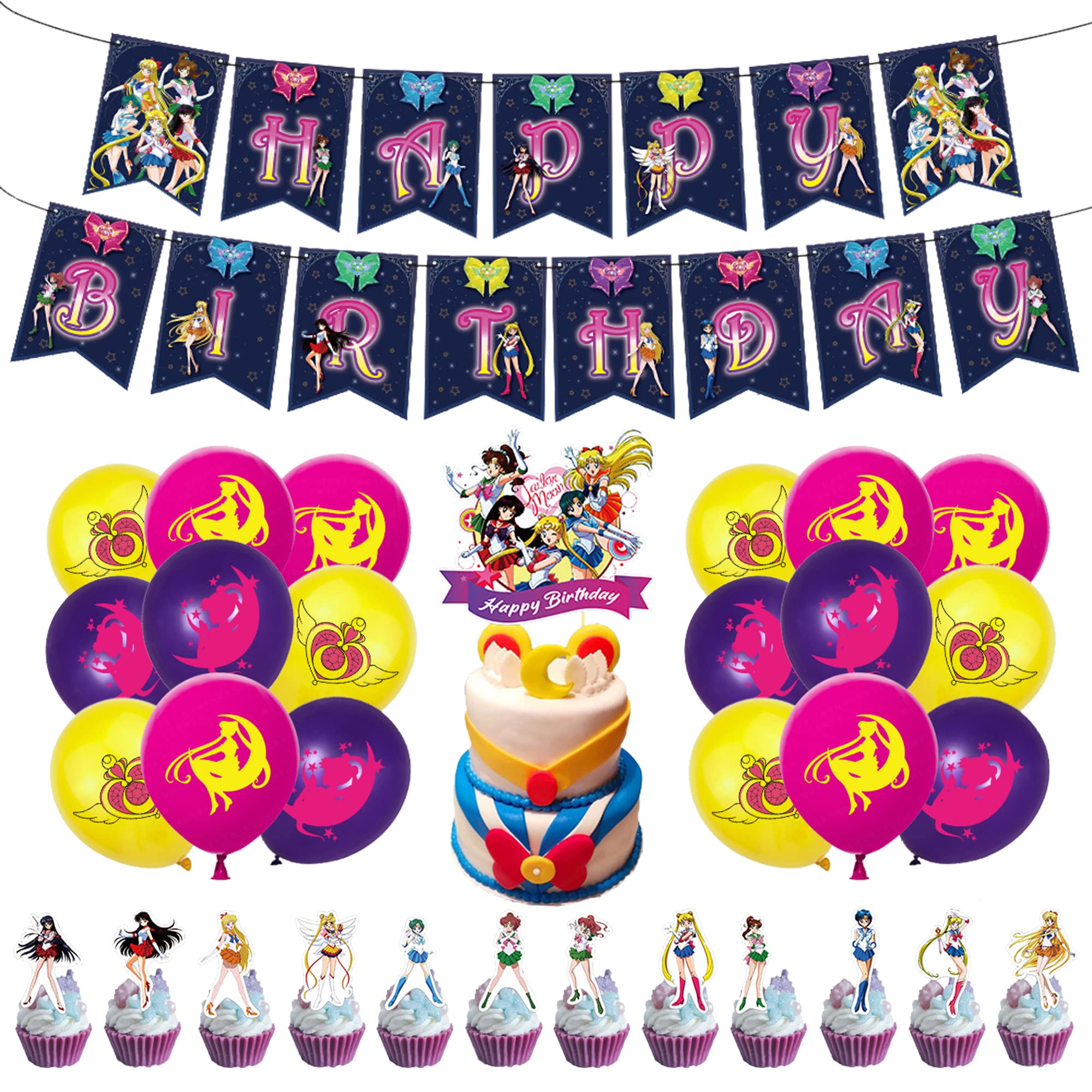 Buy Party Supplies Sailor Moon Cake Topper Sailor Moon Birthday Decorations Sailor Moon Balloons