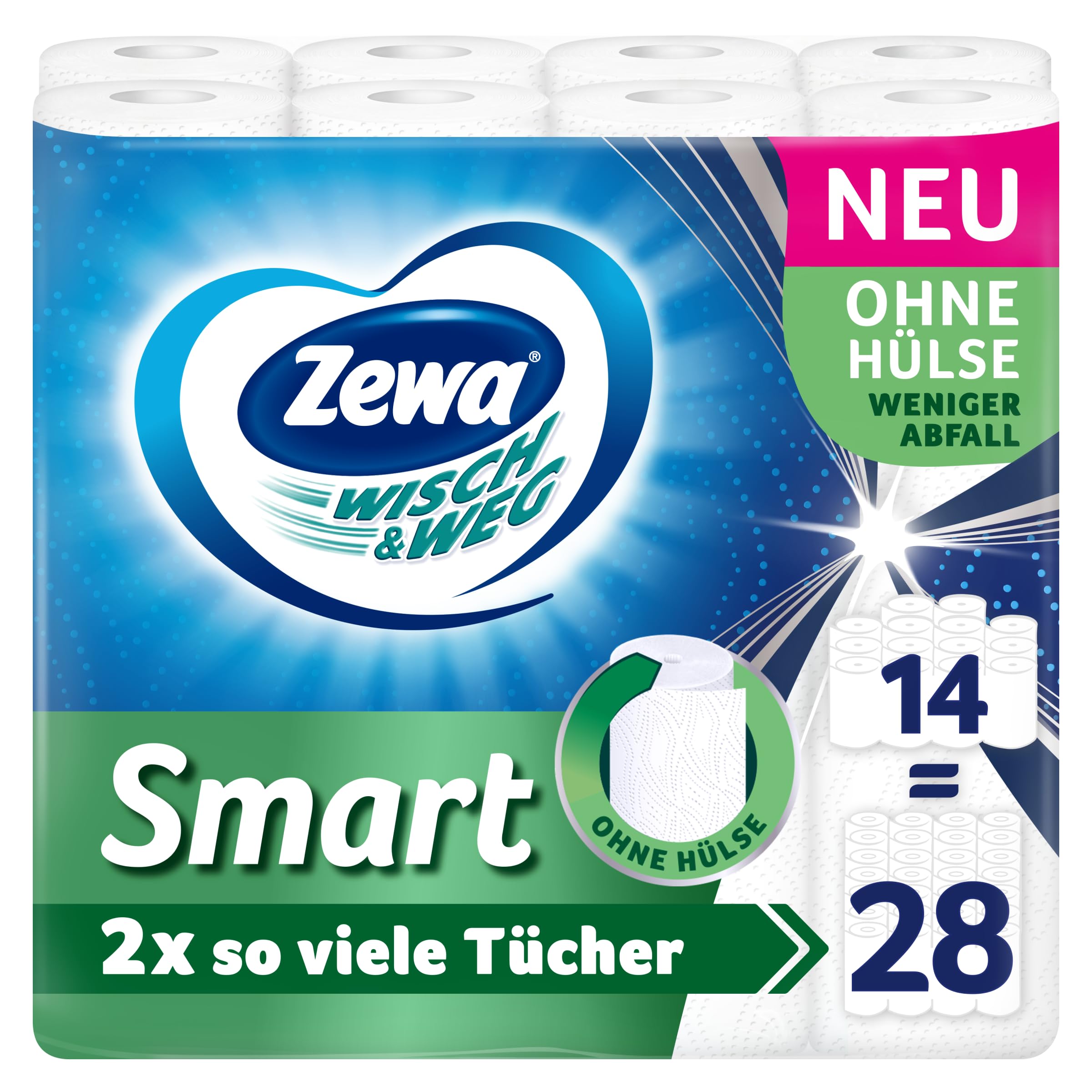 Zewa Strofinaccio intelligente per la casa, 7 x 2 x 90 fogli