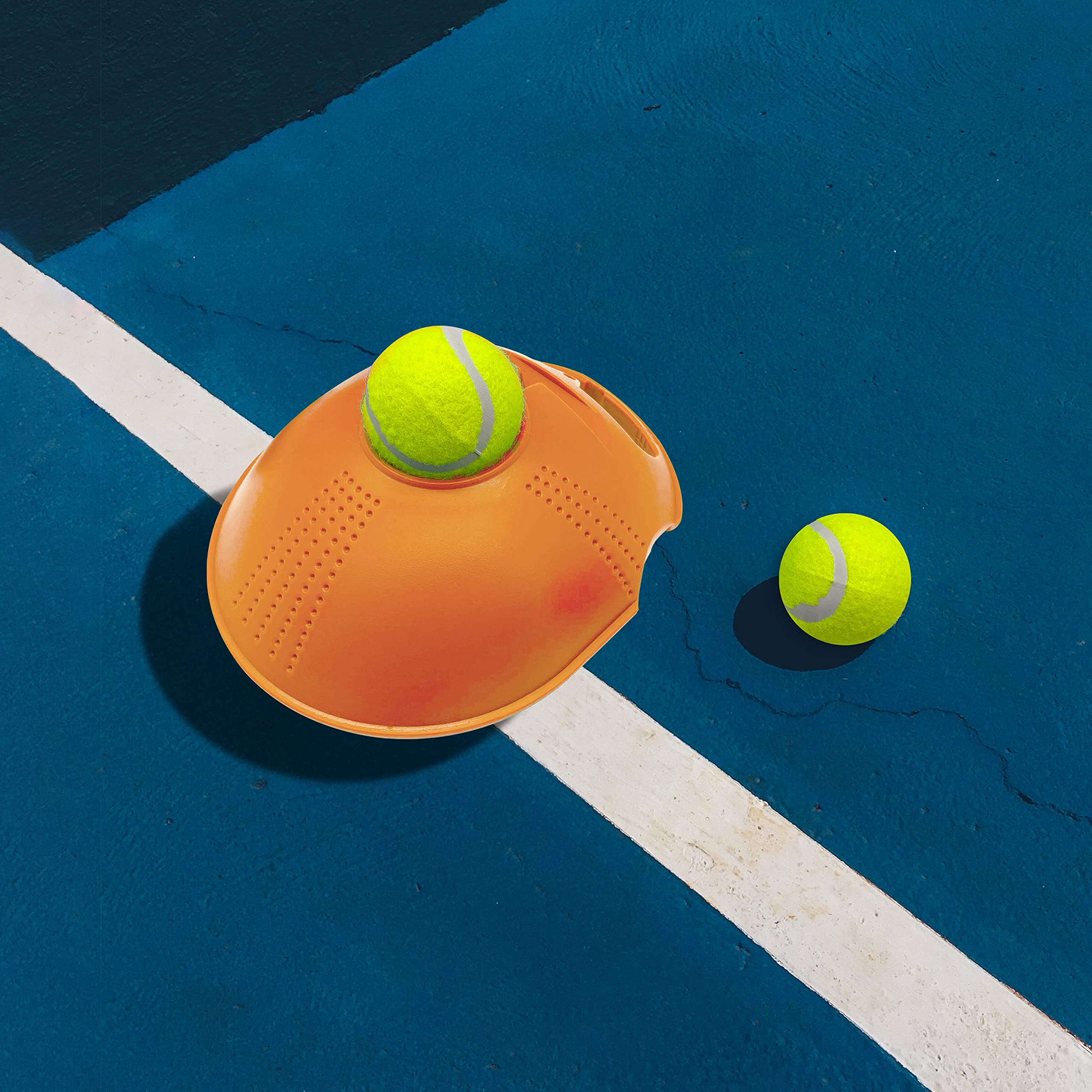 Alephnull Tennis Trainer Set Baseboard con 2 palline di rimbalzo Attrezzatura per l'allenamento del tennis per i singoli per i campi da tennis del parco e del parco giochi