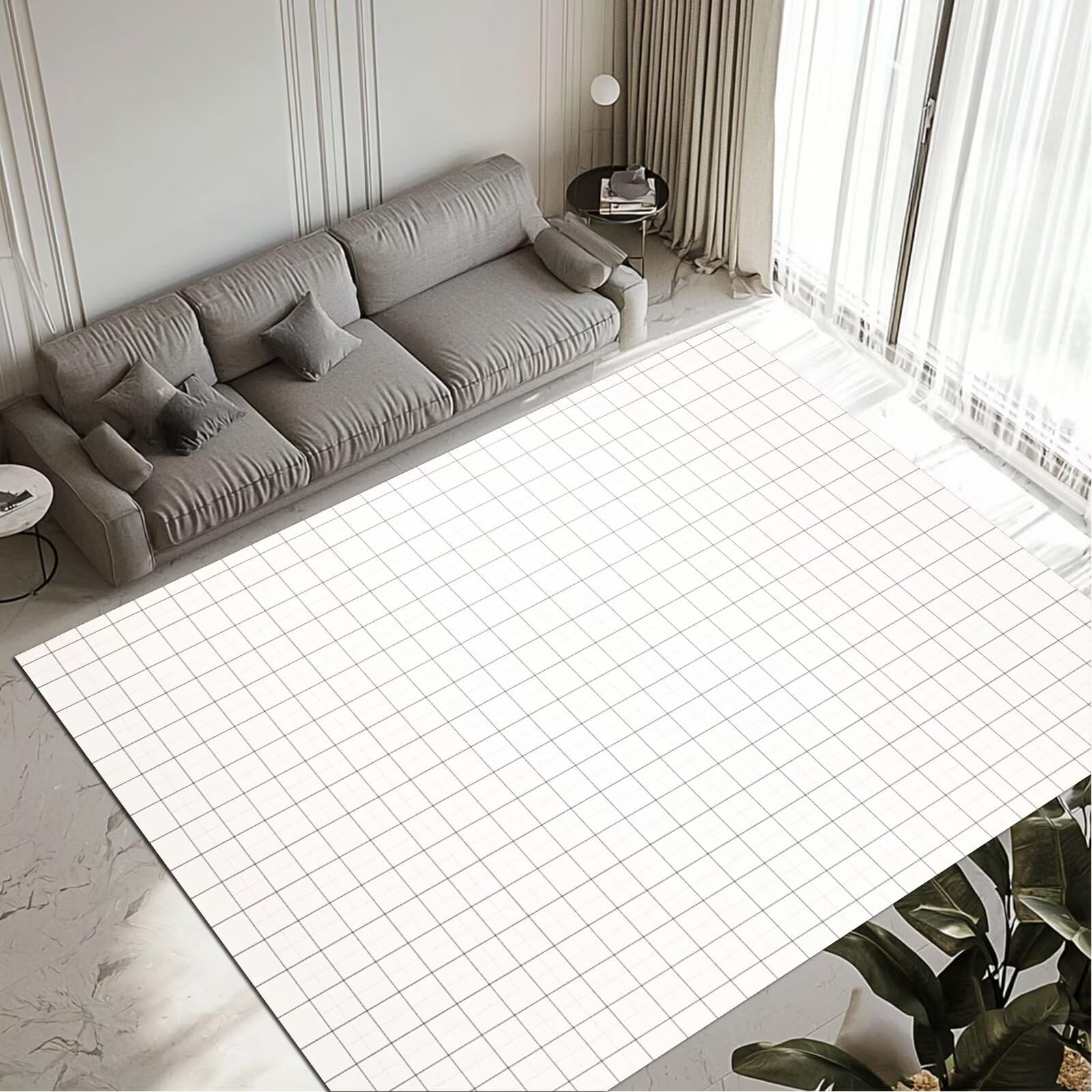 Tapis salon 140x200cm grand tapis chambre adulte lavable imperméable