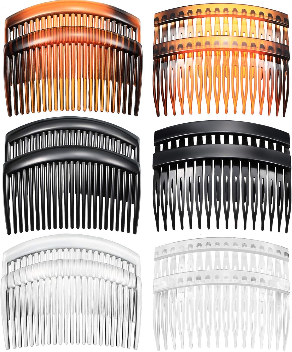12 Pieces French Side Combs Plastic Twist Comb Strong Hold Hair Clips Hair Accessories for Girls Women, 16 and 23 Teeth