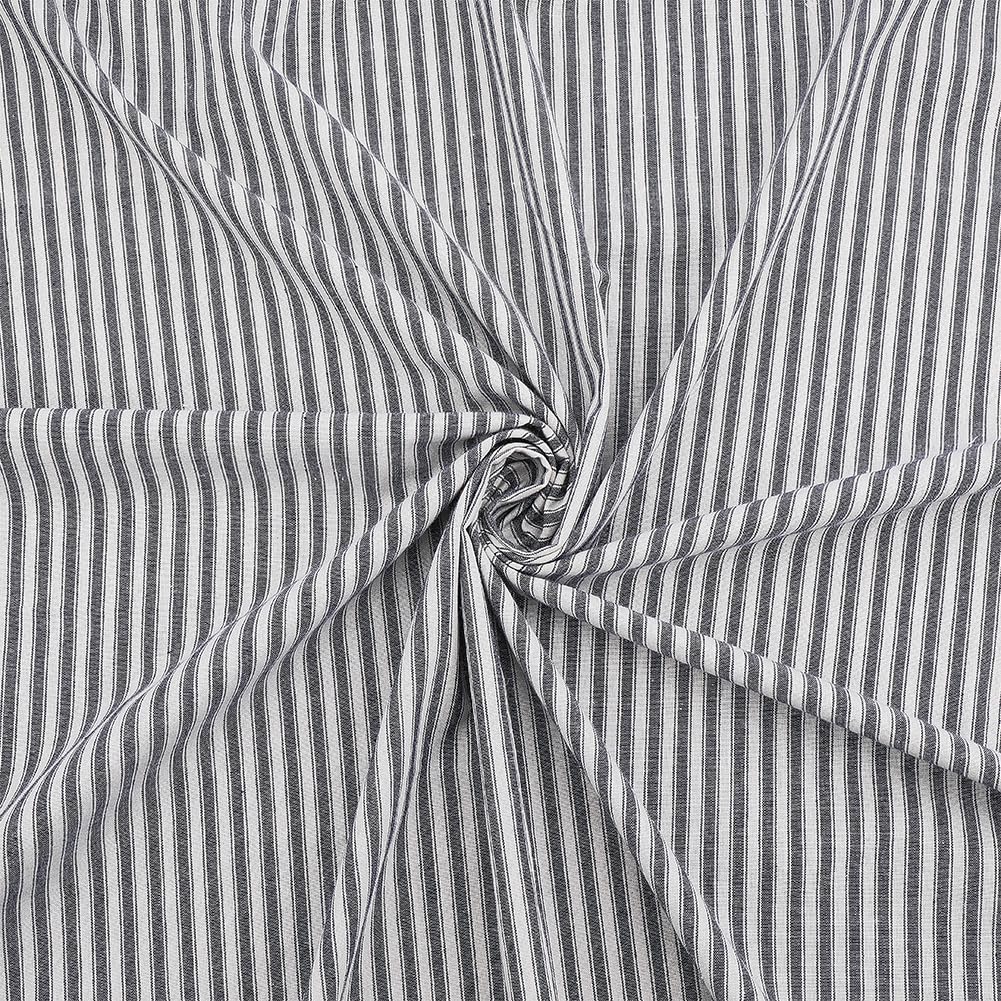 FINGERINSPIRE 2M Woven Ticking Cotton Fabric 1492mm Wide Midnight Blue Color 2mm Stripe Pattern Cotton Fabric Ticking Stripe Fabrics for Upholstery Curtains Clothes Accessories DIY Sewing Projects