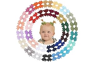 Doboi Bow for Dogs Hair, 60 Pieces 2'' Fully Lined Baby Grosgrain...
