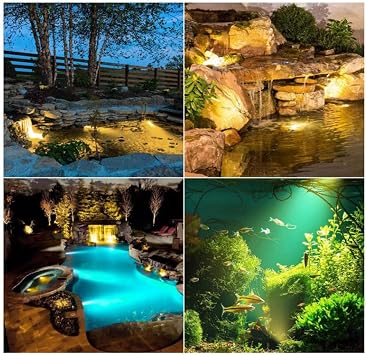 LED Underwater Light IP68 Waterproof Submersible Landscape Spotlight Low Voltage AC12/24V Stainless Steel Underwater Pond Light for Swimming Pools, Fountains, Waterfalls, Aquariums(White,3W-AC2