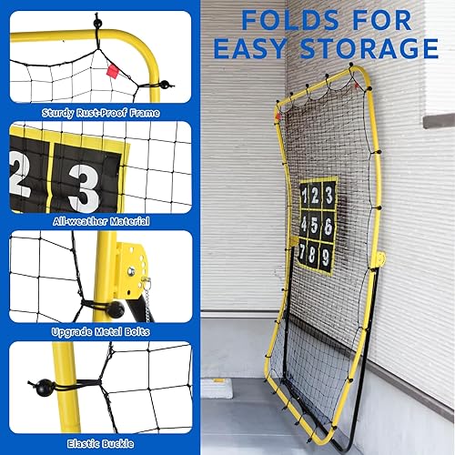 Miniatura 4 de Red de rebote de fútbol, red de rebote de béisbol, ángulo ajustable, equipo de entrenamiento de voleibol para todas las edades, regalos temáticos de