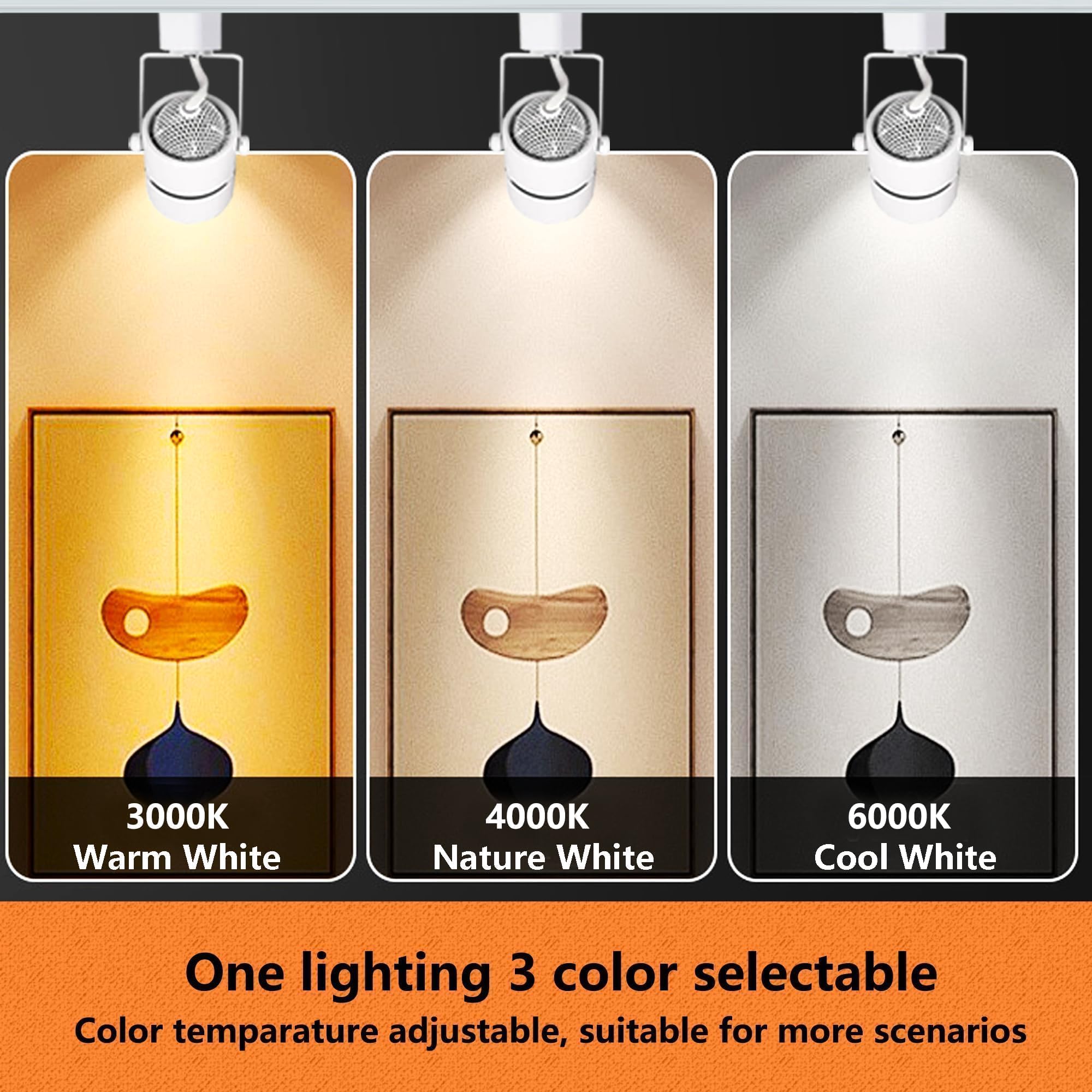 Dimmbare LED-Schienenleuchten 2PCS 3CCT H-Typ 10W GU10 verstellbar 3000K/4000K/6000K Deckenspotlampen