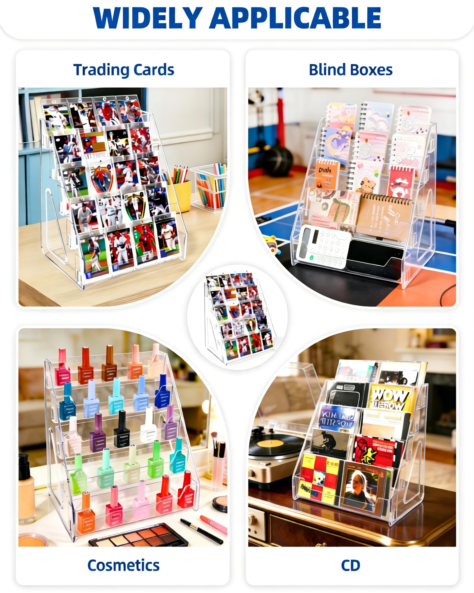 Espositore per carte collezionabili a 5 livelli con 10 porta carte magnetiche, espositore per carte sportive graduate per baseball e basket, ideale per collezionare carte PSA e BGS ed