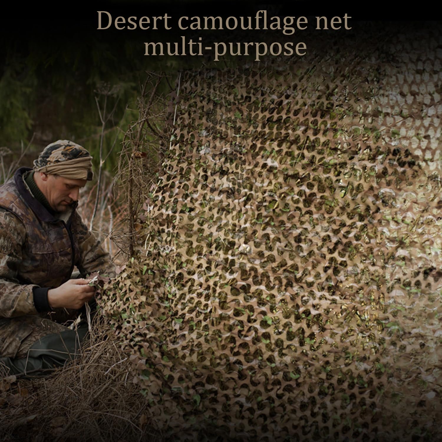 Red De Camuflaje para La Caza,Red De Camuflaje 4x6 m,Red De Camuflaje,Decoración para Acampadas,Paisaje Forestal,para Decoración,Protección Solar,Caza,Persianas,Tiro,Ocultación y Acampadas
