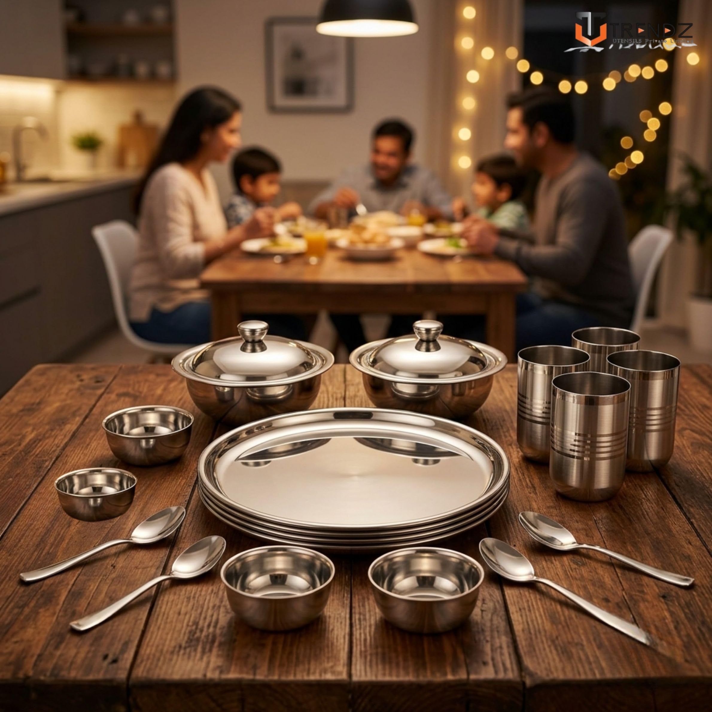 Trendz 20 Pieces Stainless Steel Dinner | Mirror Finish Dinnerware