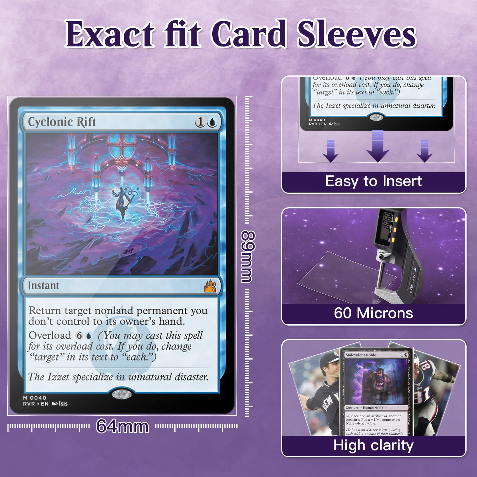 500 Pack Clear Inner Card Sleeves,Perfect Fit for Double-Sleeving,Acid-Free  & Scuff-Resistant,Trading Card Sleeve Compatible with MTG,TCG,Baseball,Sports  Cards  BigaMart