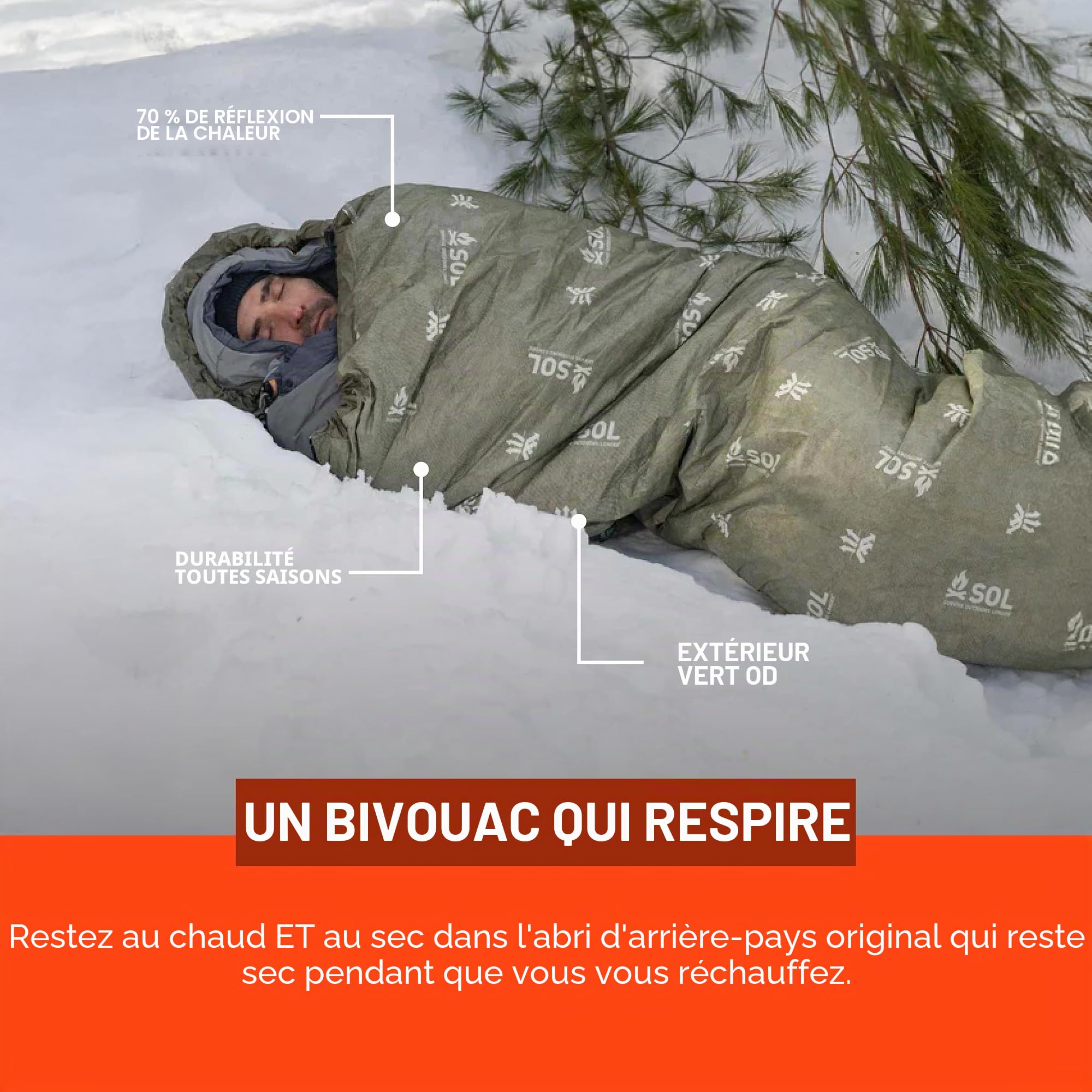 Sol Escape Bivouac avec Capuche Vert