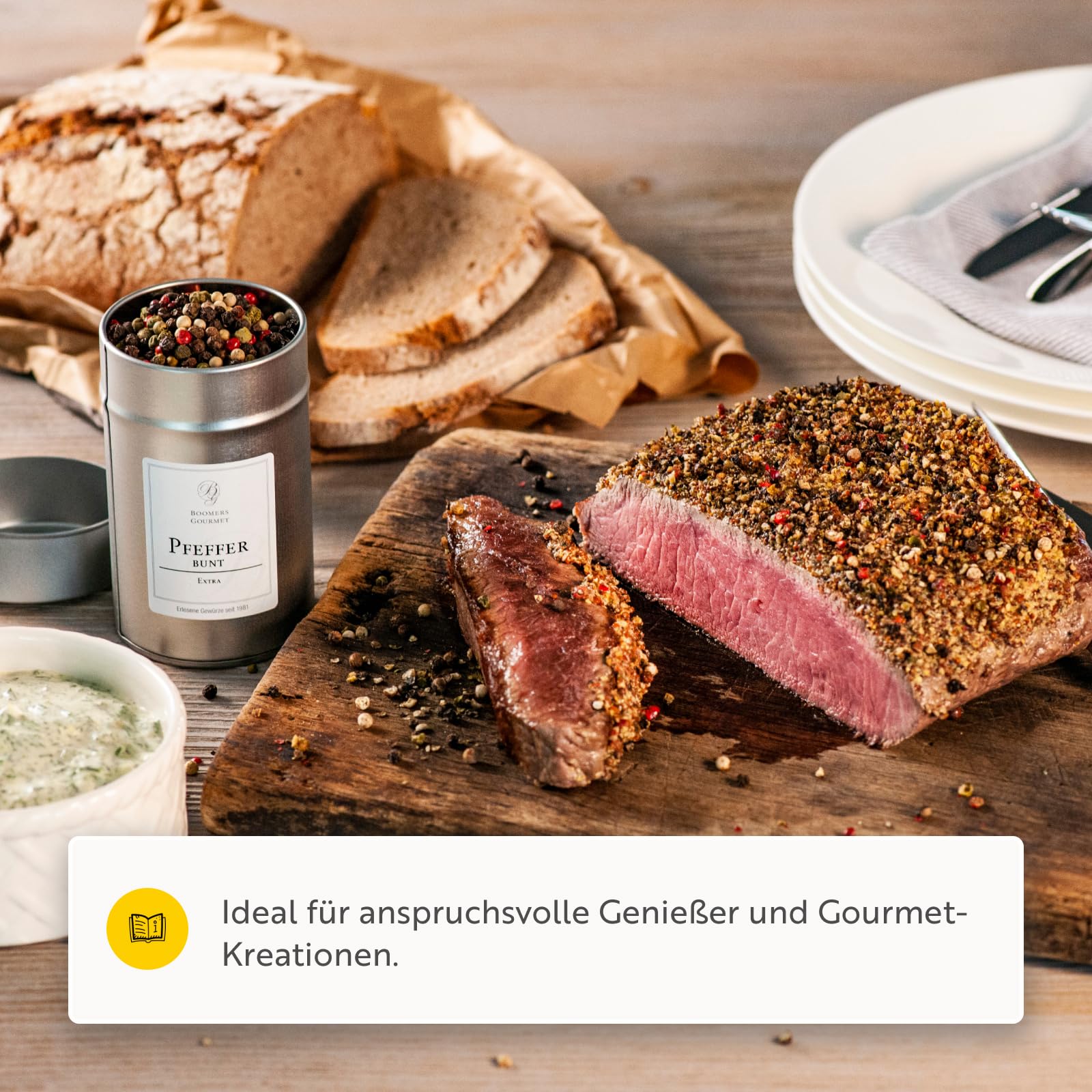 Boomers Gourmet - Bunter Pfeffer ganz – Pfeffermischung aus schwarzen, weißen, grünen und rosa Pfefferkörnern – aromatisch & hochwertig für Mühle und Mörser - Nachfüllpack - 100 g