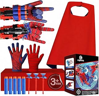 Superhero Toy Set – Includes 2 Shooters, 2 Gloves, and 1 Cape – Ideal for Indoor and Outdoor Costume Role-Playing & Imagin...