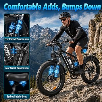 Dual-Motor Electric Bike for Adults, 52V 240NM E-Bike, 26*4 Fat Tire