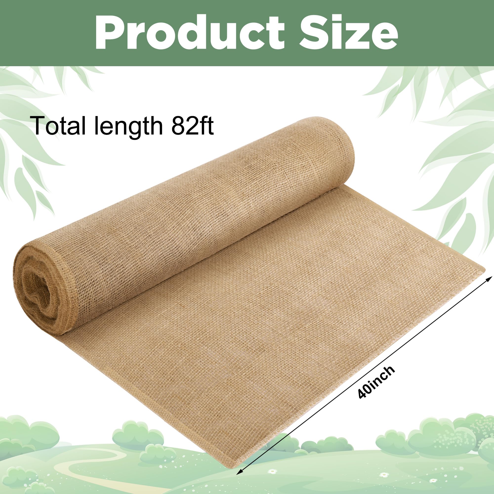 DECOHS Rotolo di tessuto di iuta extra large 20,8 m x 101,2 cm, rotolo di iuta naturale, protezione per tronco d'albero, per esterni, alberi, arbusti, piante, protezione dal gelo