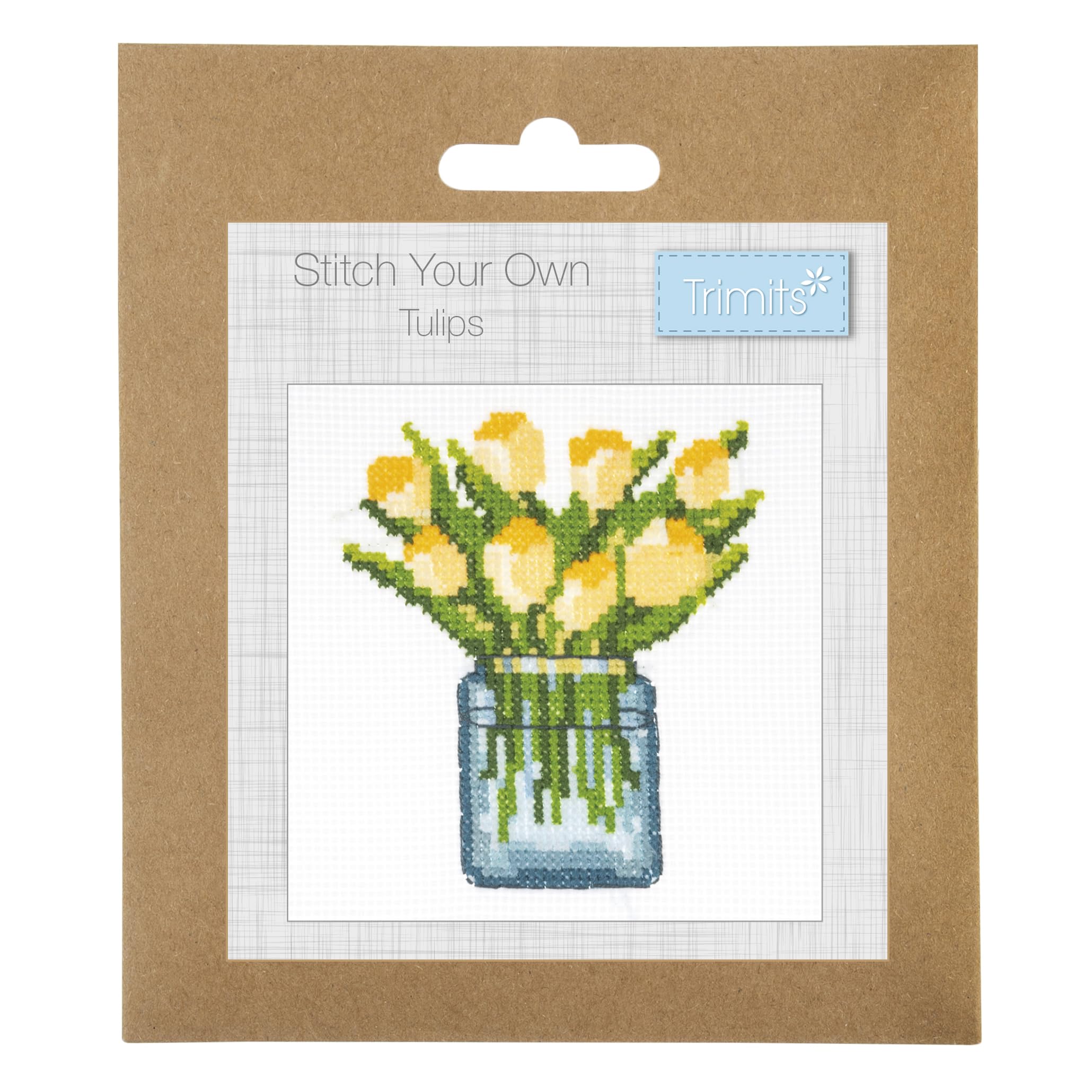 Trimits Mini Counted Cross Stitch Kits, 13 x 13cm (5 x 5in), Tulips