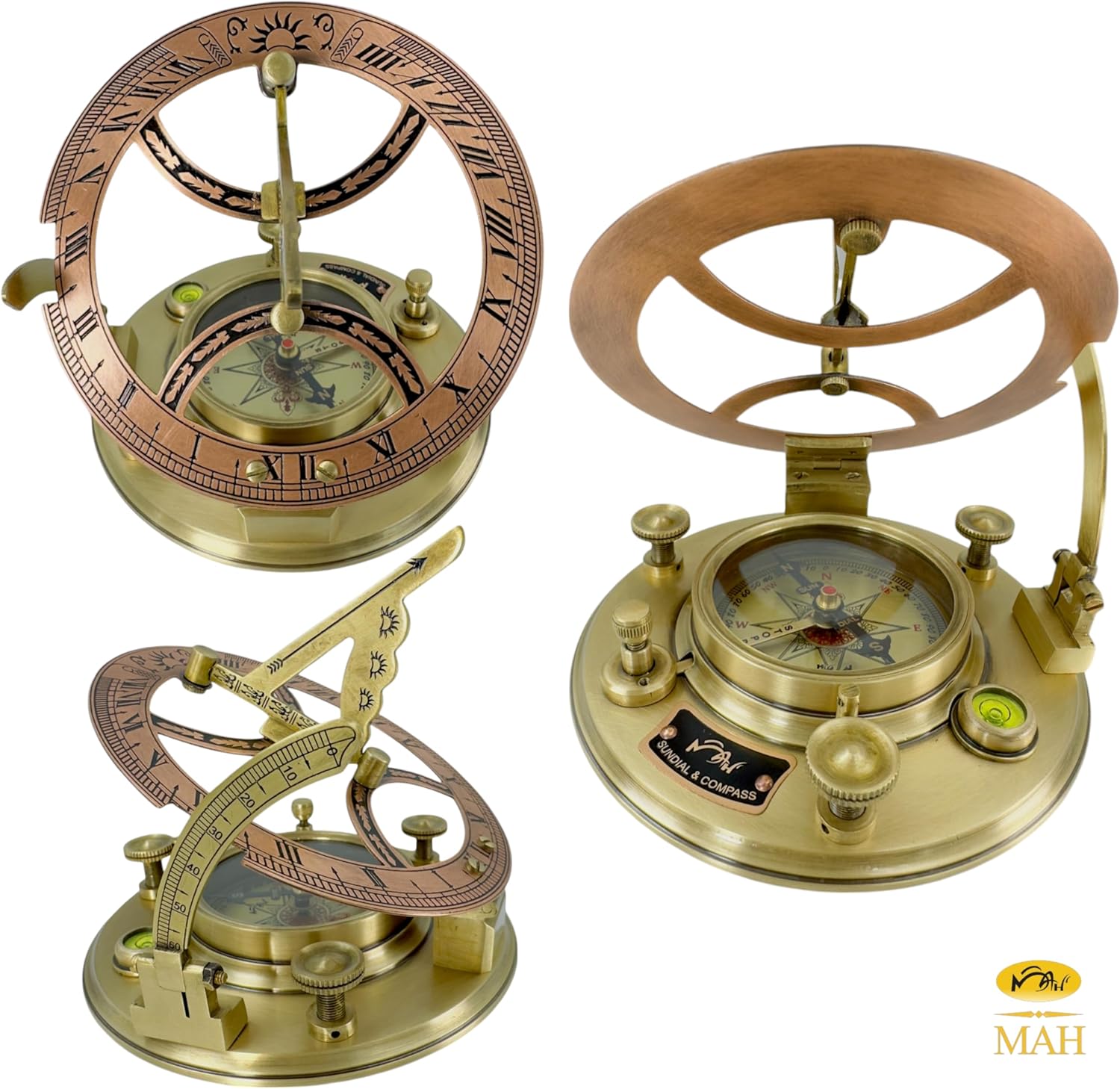 Top Grade 5-Inch Large Brass Nautical Sundial Compass – Perfectly Calibrated Antique Vintage Collectible | Timeless Love Gift for Him & Her – Ideal for Anniversary, Wedding & Father’s Day - Image 2