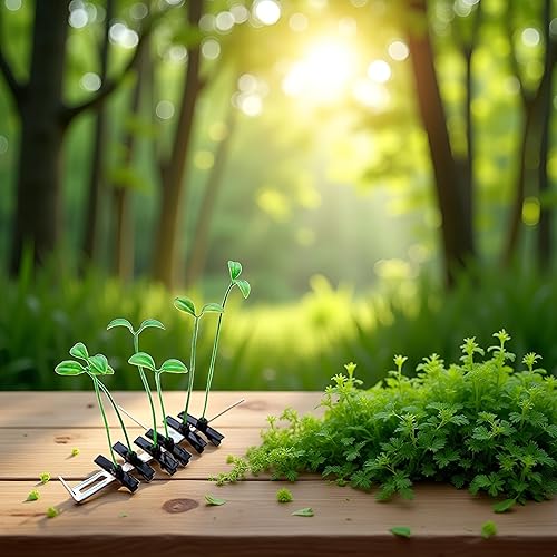 Miniatura 4 de Divertidas pinzas para el cabello de hierba, 8 horquillas para brotes de frijol, pasador de hierba, hoja verde, antena, horquillas para el cabello,