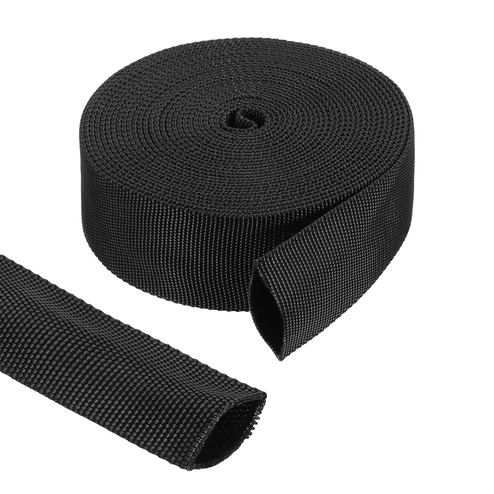 sourcing map Nylon Protective Hose Sleeve 1.1" ID 20FT Cable Cover Sheath Protection Hydraulic Hose Wrap for Welding Cord Tig Torch Hydraulic, Black