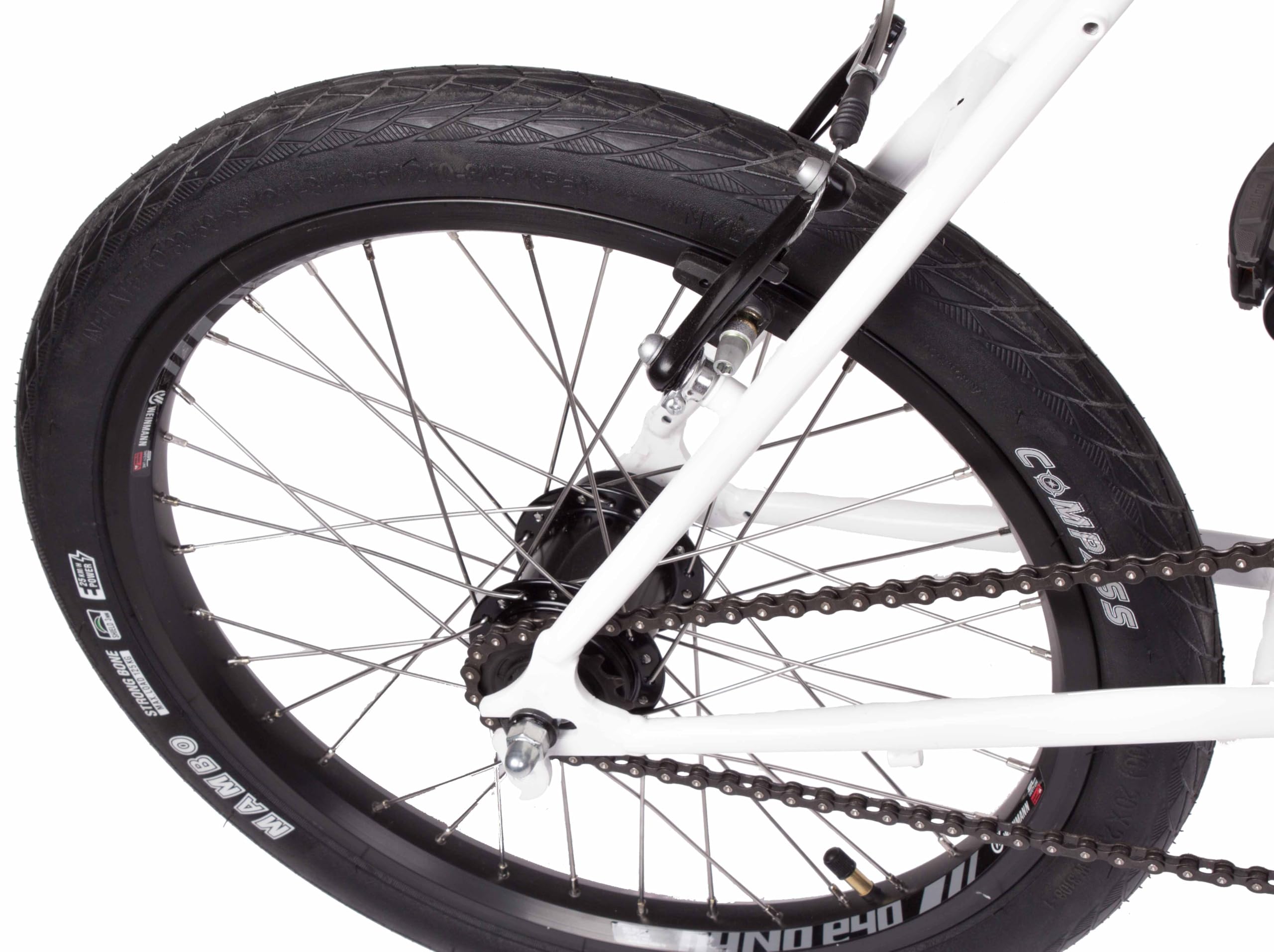 Mini Velo Fahrrad mit zwei automatischen Gängen, 20-Zoll-Räder, Einheitsgröße, 480 mm, Weiß