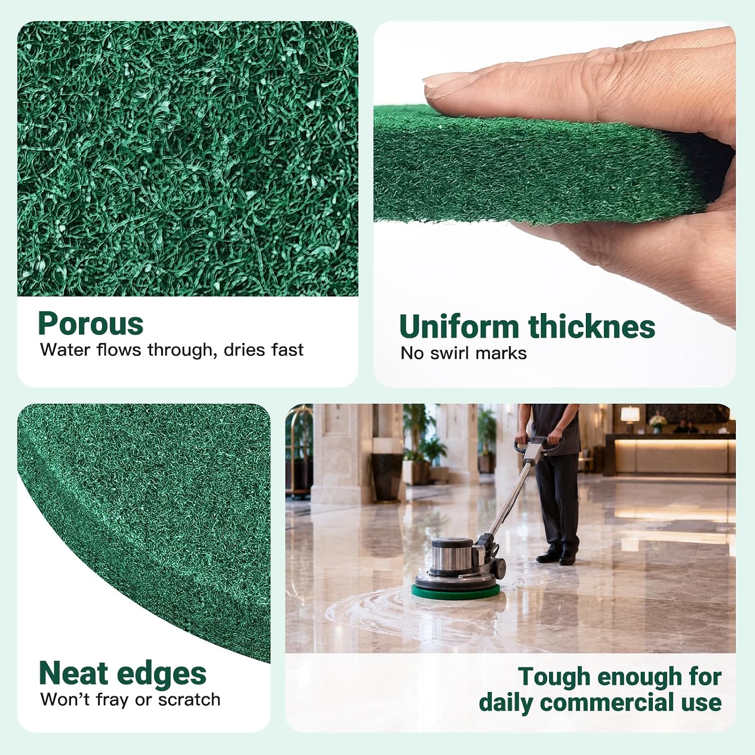 12" Cleaning Orbiter Pads Commercial Floor Buffer Pads Hardwood Floor Maintenance Scrubber Polisher Cleaning and Stripping for Orbiter Machine (3pcs)