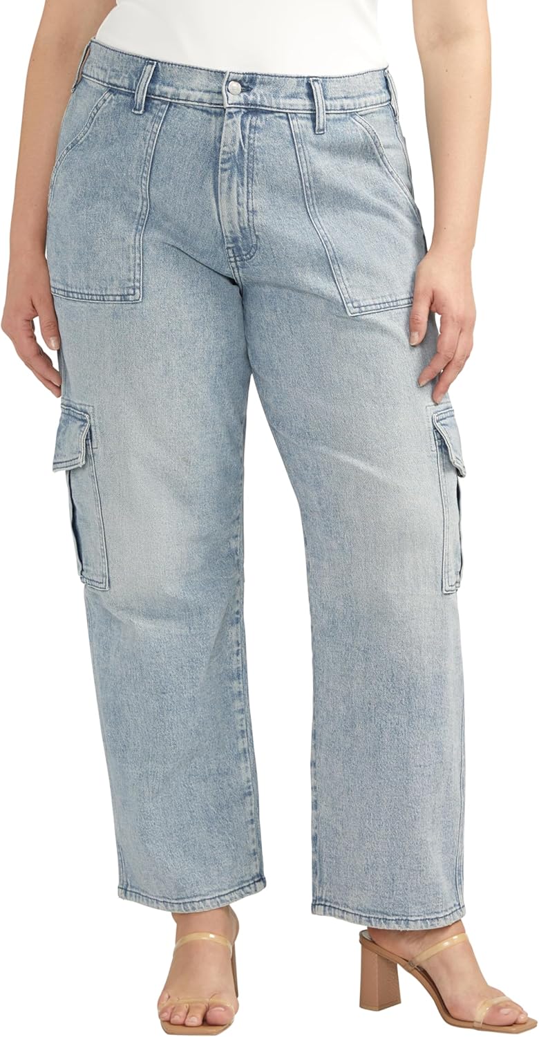 Silver Jeans Co. Women's Denim Utility Cargo Jeans
