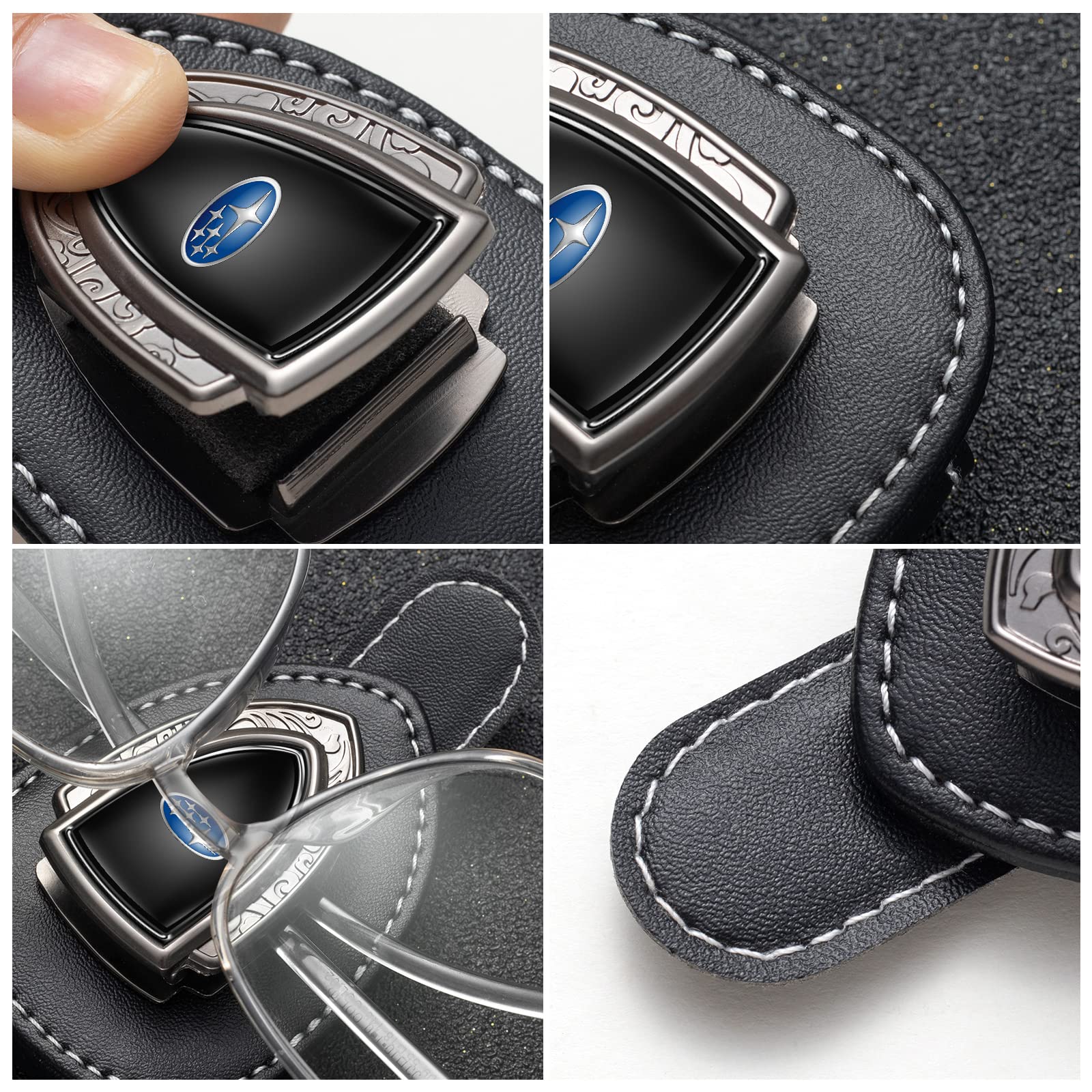 Amazon | 車用サングラスホルダー レザーメガネホルダー スバル