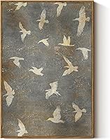 InSimSea Gold Flying Bird Framed Canvas Wall Art 16x24 - Vintage Modern Collage Print for Living Room Bedroom Gallery Decor