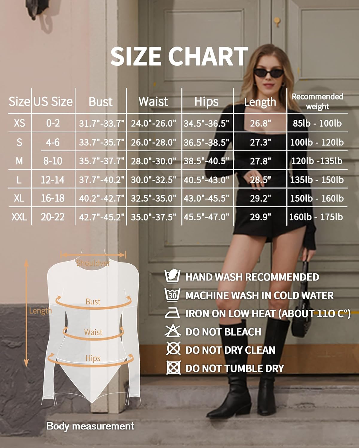 MANGOPOP Women's Sexy Square Neck Bodysuit Long Sleeve Body Suit Ribbed Going Out Tops - Image 6