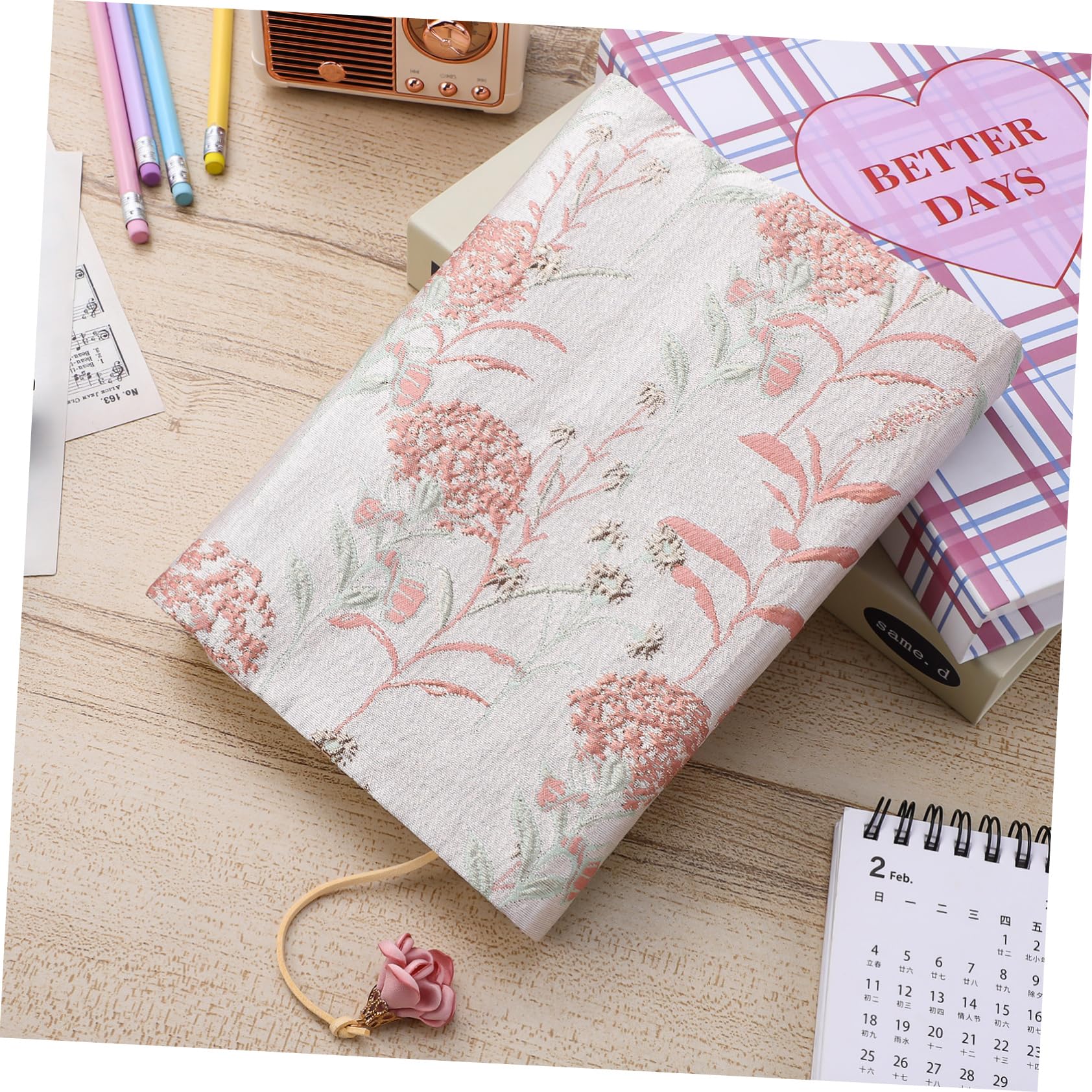 NUOBESTY 3stücke Buchhülle Aesthetic Floral Schutzumschlag Aus Stoff Für Bücher Dekorativer Buchschoner Mit Praktischem Lesezeichen Vielseitig Für Notizbücher Und Scrapbooks