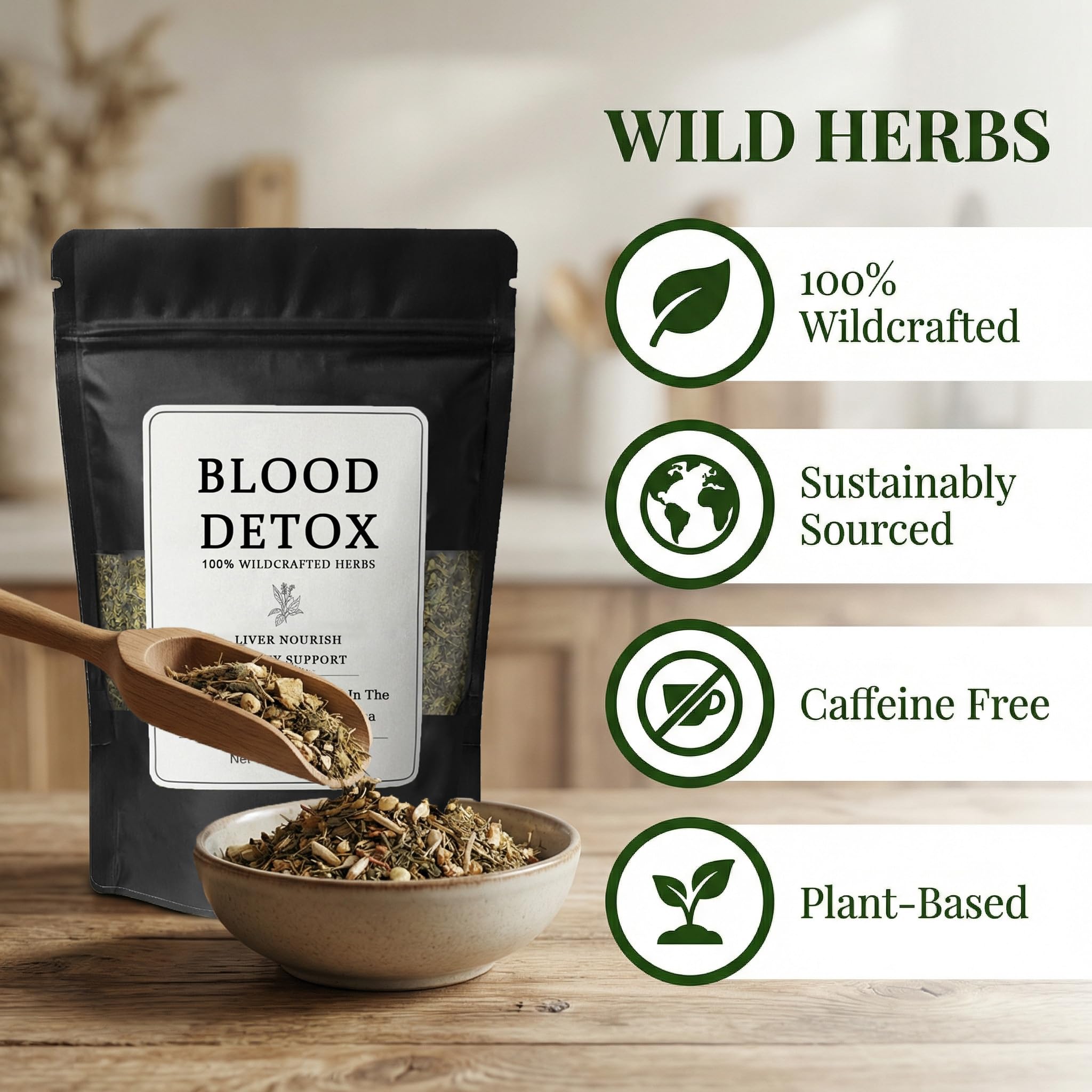 Healing Garden Blood Detox Jamajska herbata, ziołowa herbata botaniczna na bazie roślin z cynamonem, guaco, korzeń łopianu, codzienna przyjemność, oczyszcza krew luźne liście herbata ziołowa 170 g