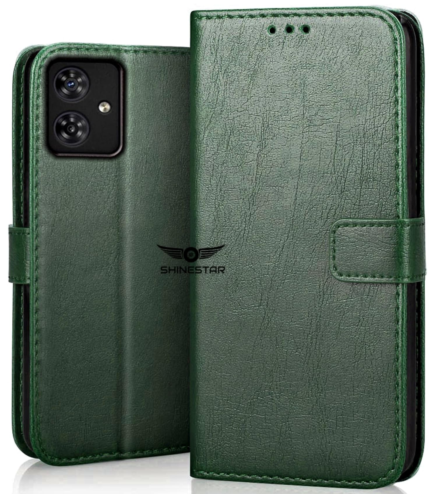 SHINESTAR Motorola G54 5G / G64 5G Flip Back Cover | PU Leather Flip Cover Wallet Case with TPU Silicone Case Back Cover for Motorola Moto G54 5G / G64 5G - Unique Green (B0CK3G53G9) Amazon Price History, Amazon Price Tracker