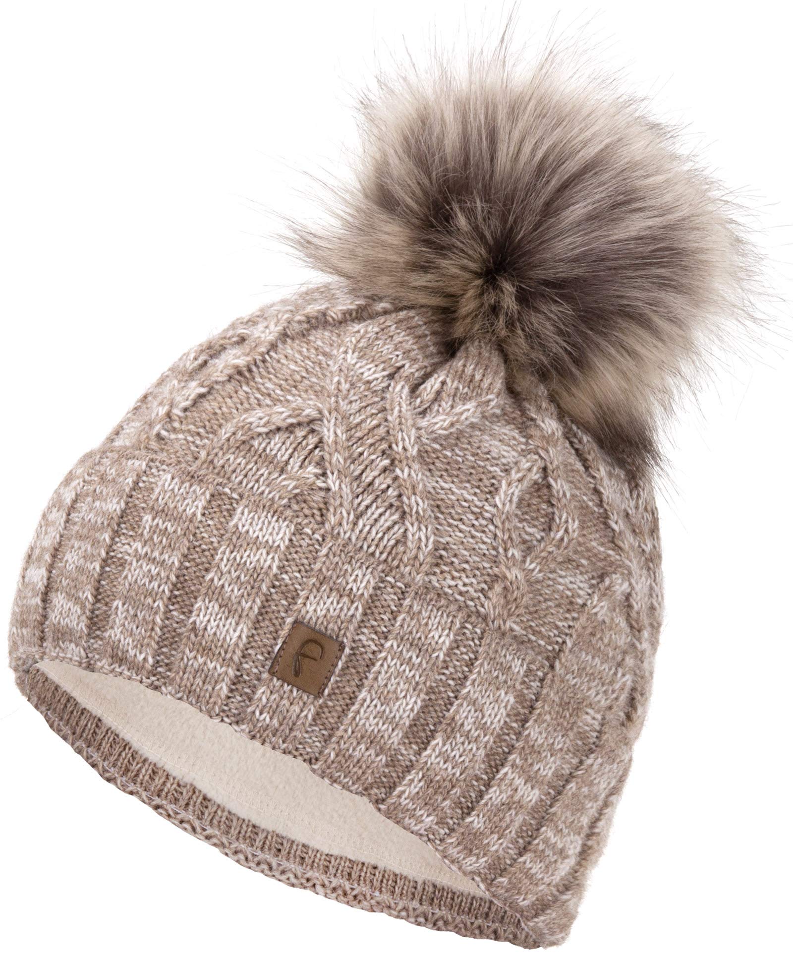 Fausse Fourrure Tricot Hiver Bonnet De Femme Mesdames Chaud Chapeaux