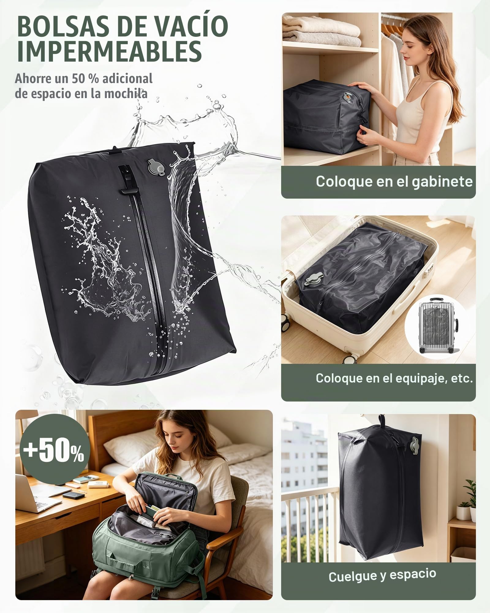 SZLX Mochila al Vacío con Bomba Equipaje de Mano 40x30x20 Ryanair Vueling Wizzair Mochila Viaje Cabina Avion 40x20x25 Mujer Maletas de Viaje Cabina 45x36x20 Easyjet Mochila Portatil con USB Hombre