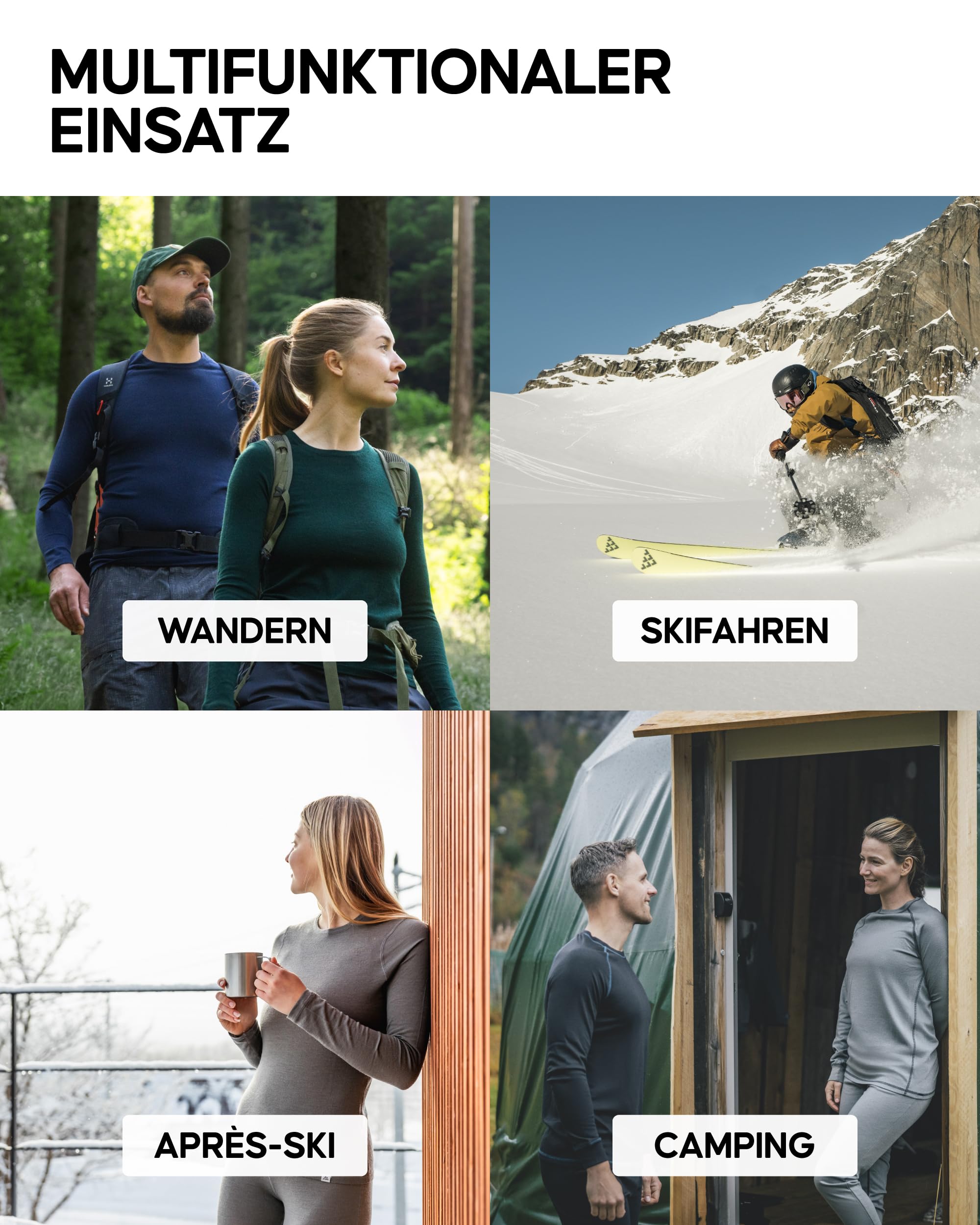 DANISH ENDURANCE Merino Thermoleggings Damen Winter, Premium Thermounterwäsche Damen, Funktionsunterwäsche, Skiunterwäsche, Warm & Atmungsaktiv, Merino Unterwäsche Damen