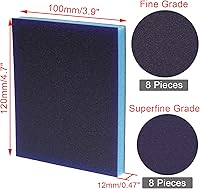 Vista 2 de BokWin 16 esponjas de lijado de grano 120/grano 220, kit de esponja de arena lavable y reutilizable