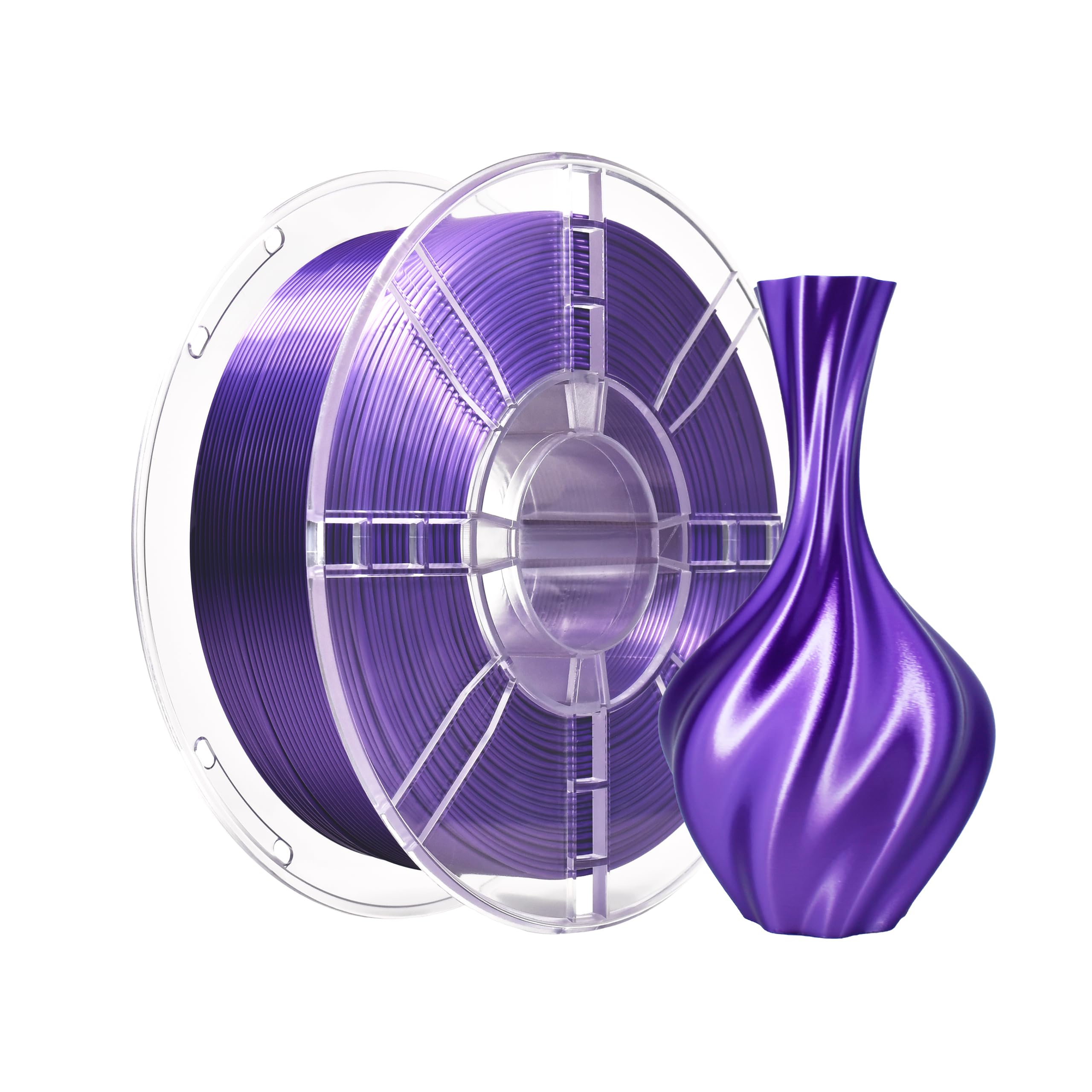 iBOSS PLA Pro (PLA+) 3D Printer Silk Filament 1.75mm,Shiny Silk Purple 3D Printing Filament,1kg Spool (2.2lbs),Dimensional Accuracy +/- 0.02mm,PLA Plus 3D Filament,Fit Most FDM Printer(Silk Violet)