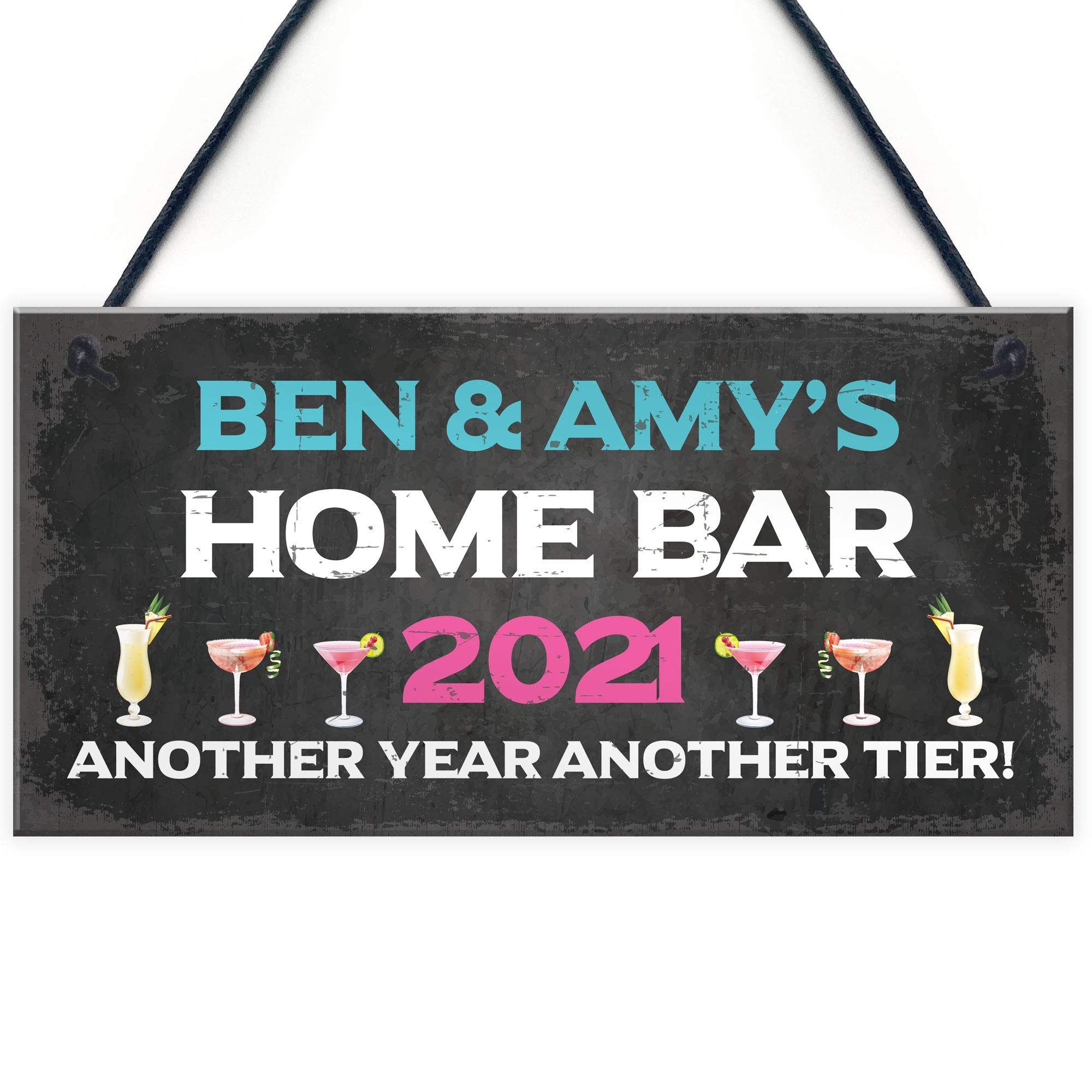 Personalised Home Bar Sign 2021 Lockdown Gift Man Cave Bar Pub Alcohol Gift