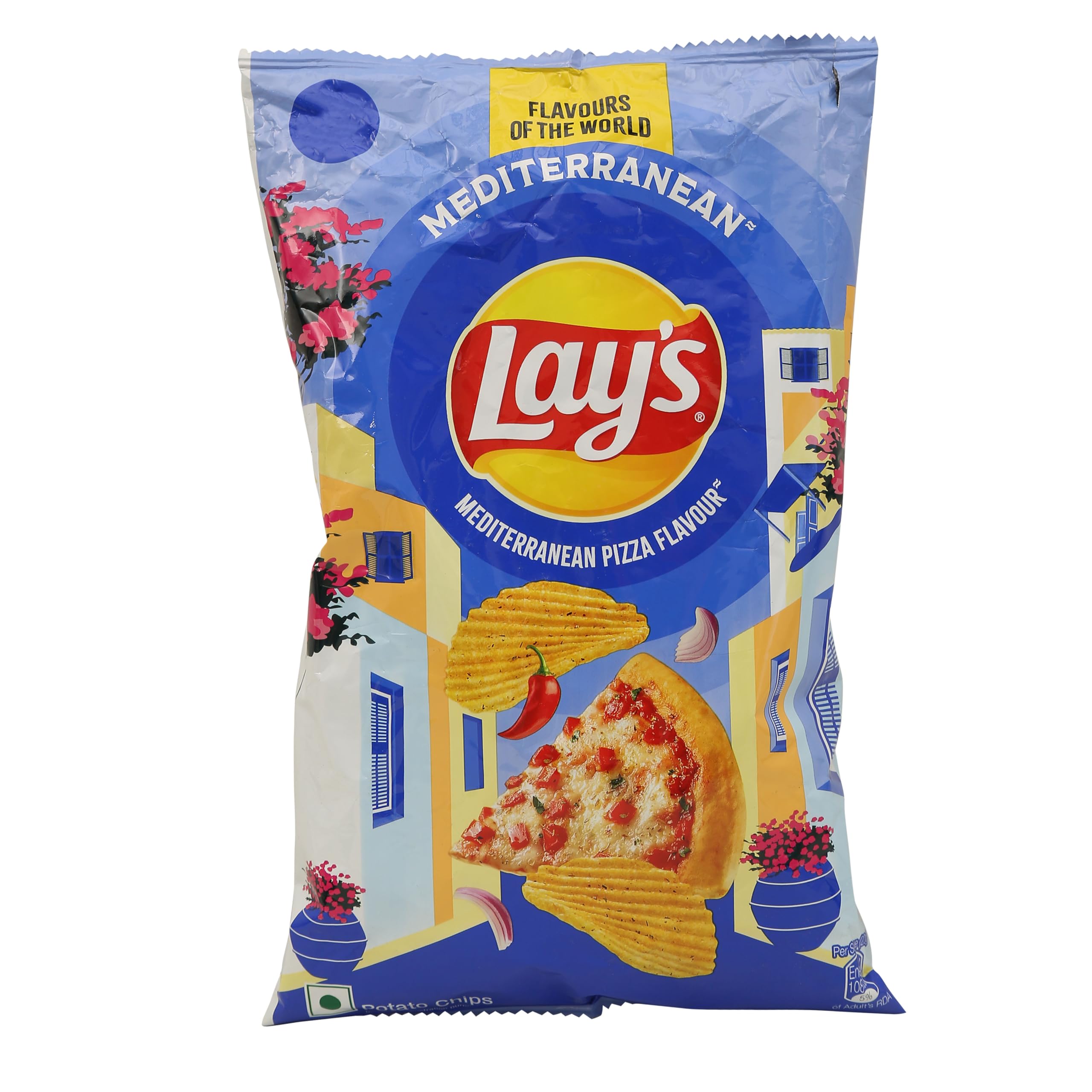 Lay's Mediterranean Pizza Flavour Potato Chips, 78g Pack : Amazon
