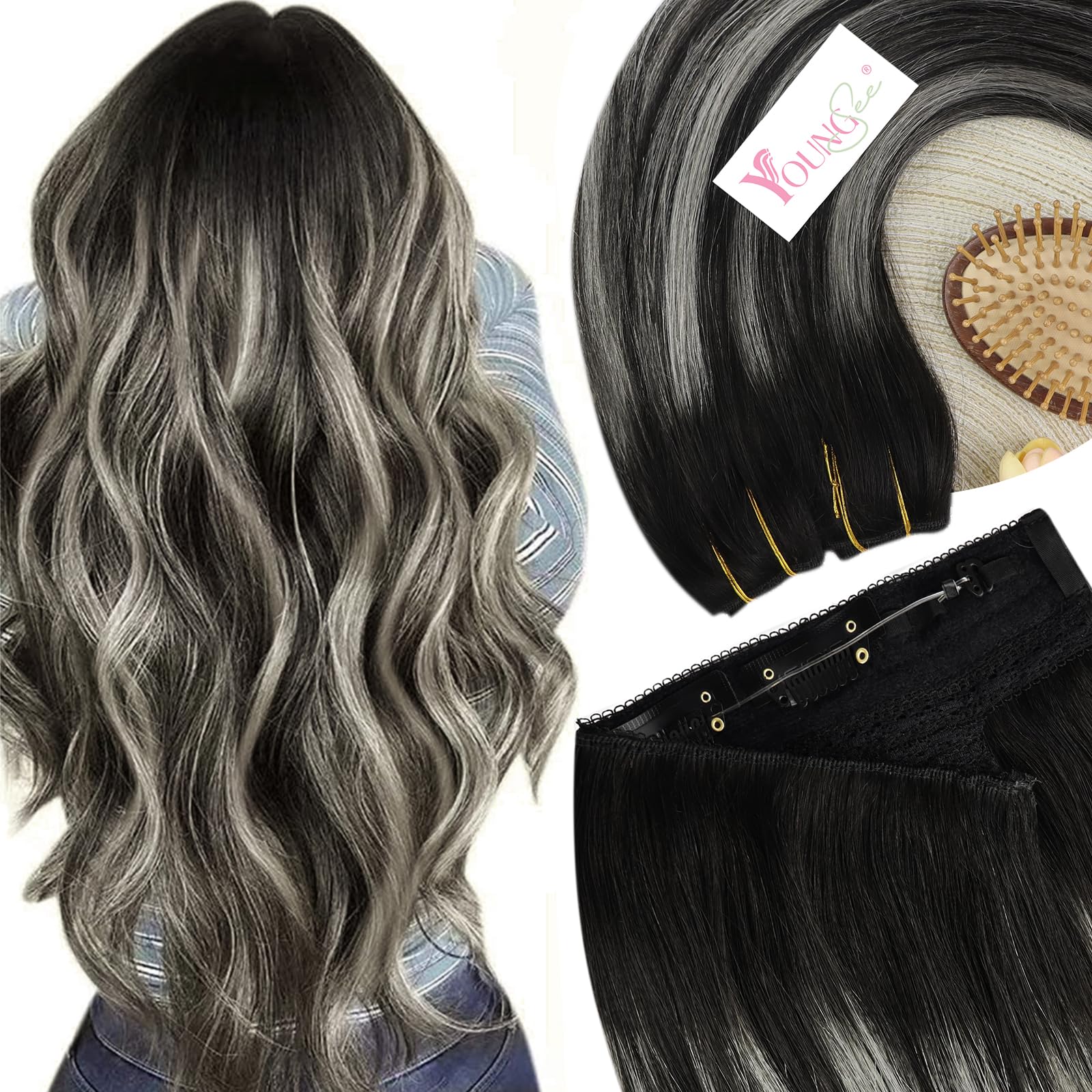 YoungSee Tape Hair Extensions Platinum Blonde 16In Tape in Hair Extensions Real Human Hair for Women 20pcs 50g Easy to Wear Hair Tape-in Extensions Blonde — view 56