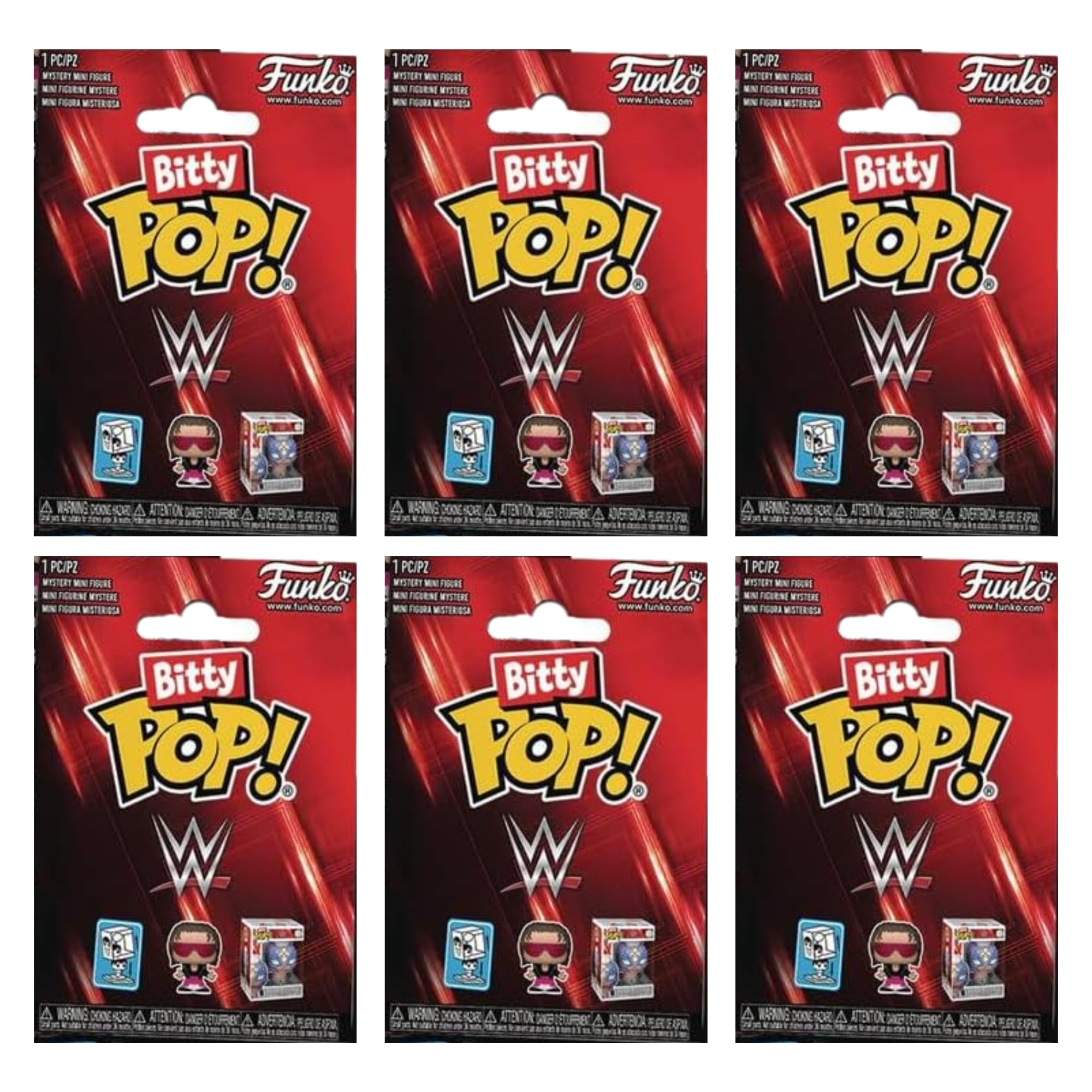 Funko Bitty Pop WWE Blind Bags - 12 Characters to Collect - (Pack of 6)