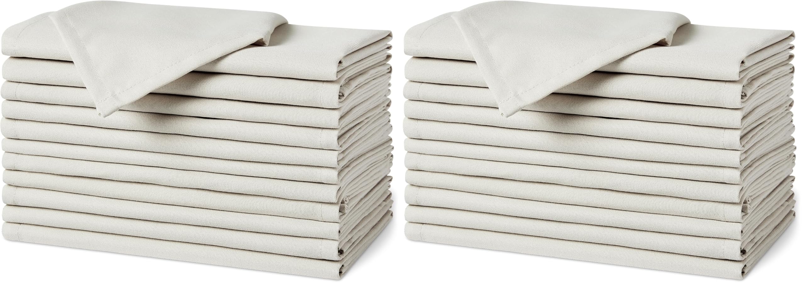 Servilletas de tela blancas de 43x43 cm para mesa, pack de 24 piezas lavables