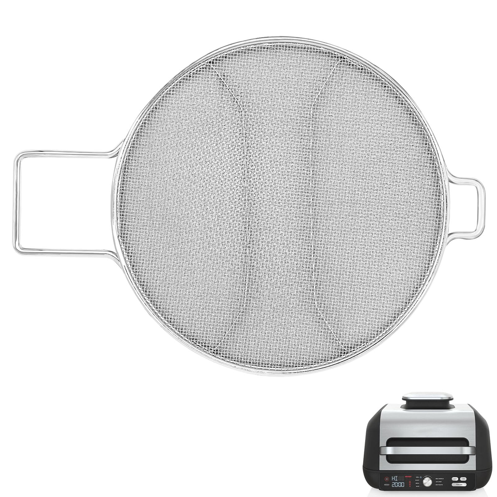 Splatter Shield for Ninja Foodi Smart XL Pro 7-in-1 Indoor Grill, Replacement Stainless Steel Splatter Screen Air Fryer Accessories for Ninja Foodi IG651, IG600, IG601 Air Fryer