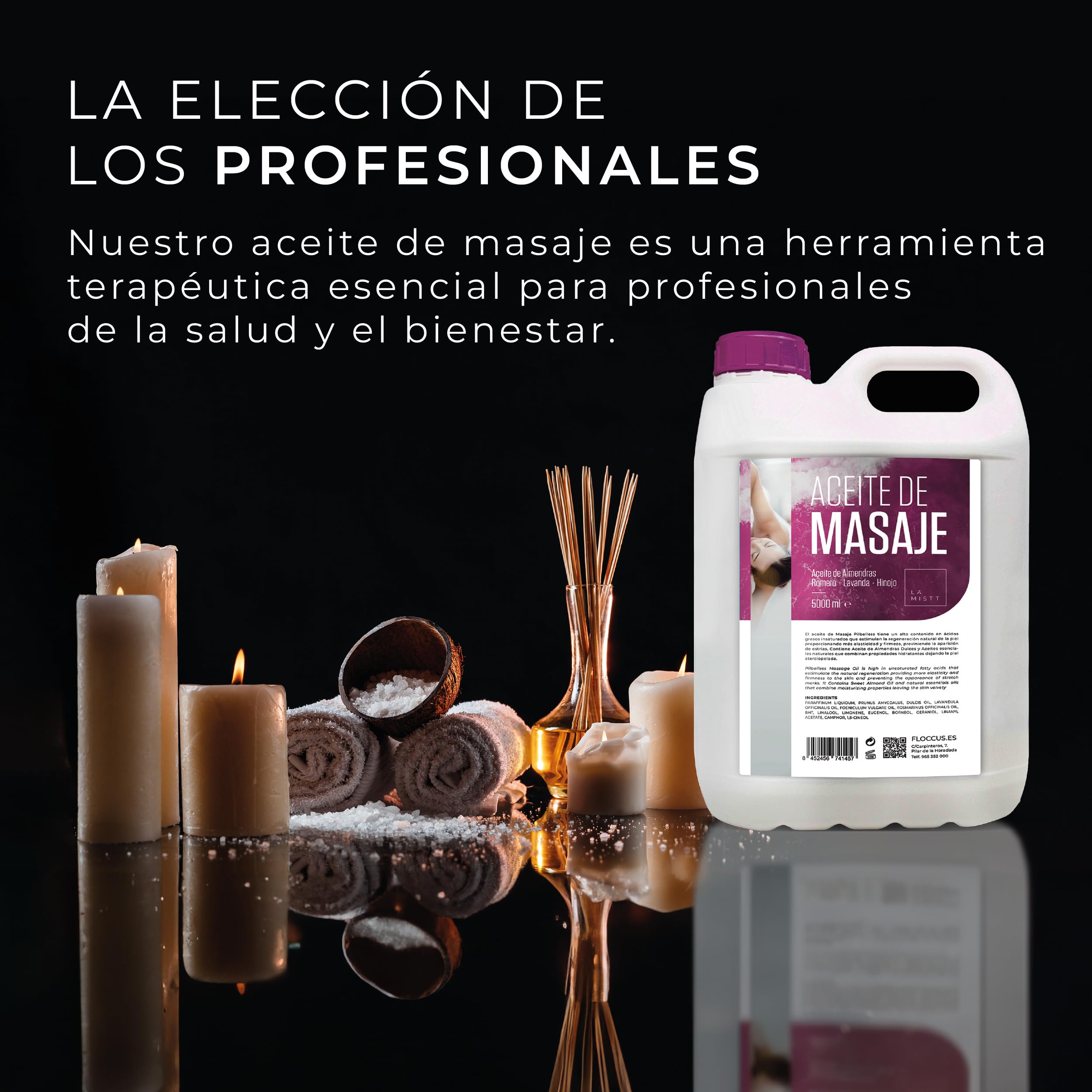 Olio di Mandorle Dolci, Rosmarino e Lavanda 5L + 1L | Olio da Massaggio Professionale Formula Migliorata | Olio Corpo