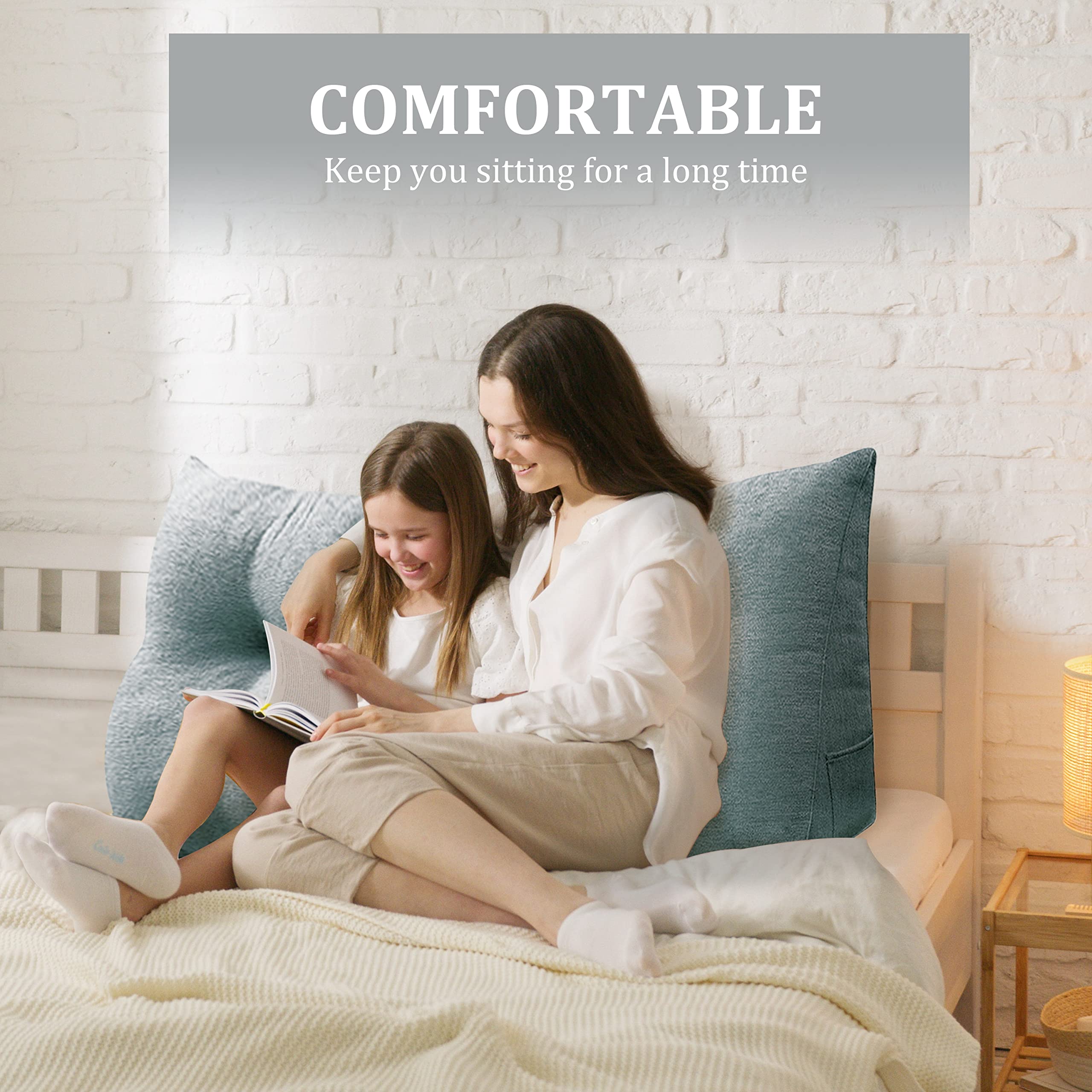 Kopfteil Kopfkissen Hohen Rückenlehne Kissen Hohen Rückenlehne Kissen Rückenlehne für Bett Perfekt AlsKissen Zum Fernsehen und Lesen Gibt Es in Vielen Größen Grau 120 cm