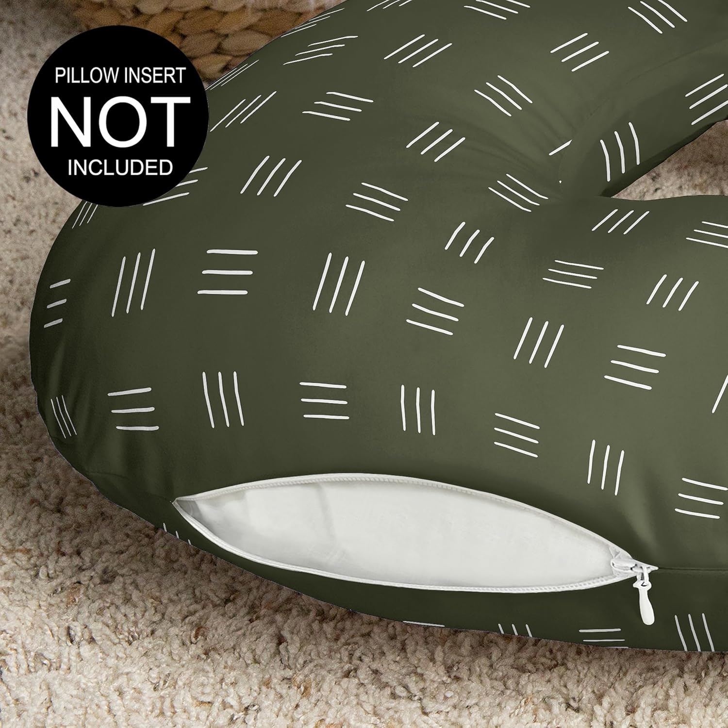 Sweet Jojo Designs Green and White Boy Girl Unisex/Gender Neutral Nursing Pillow Cover Baby Breastfeeding Slipcover Infant Newborn Nursery Bottle Breast Feeding Pillowcase (Pillow NOT Included) Hatch