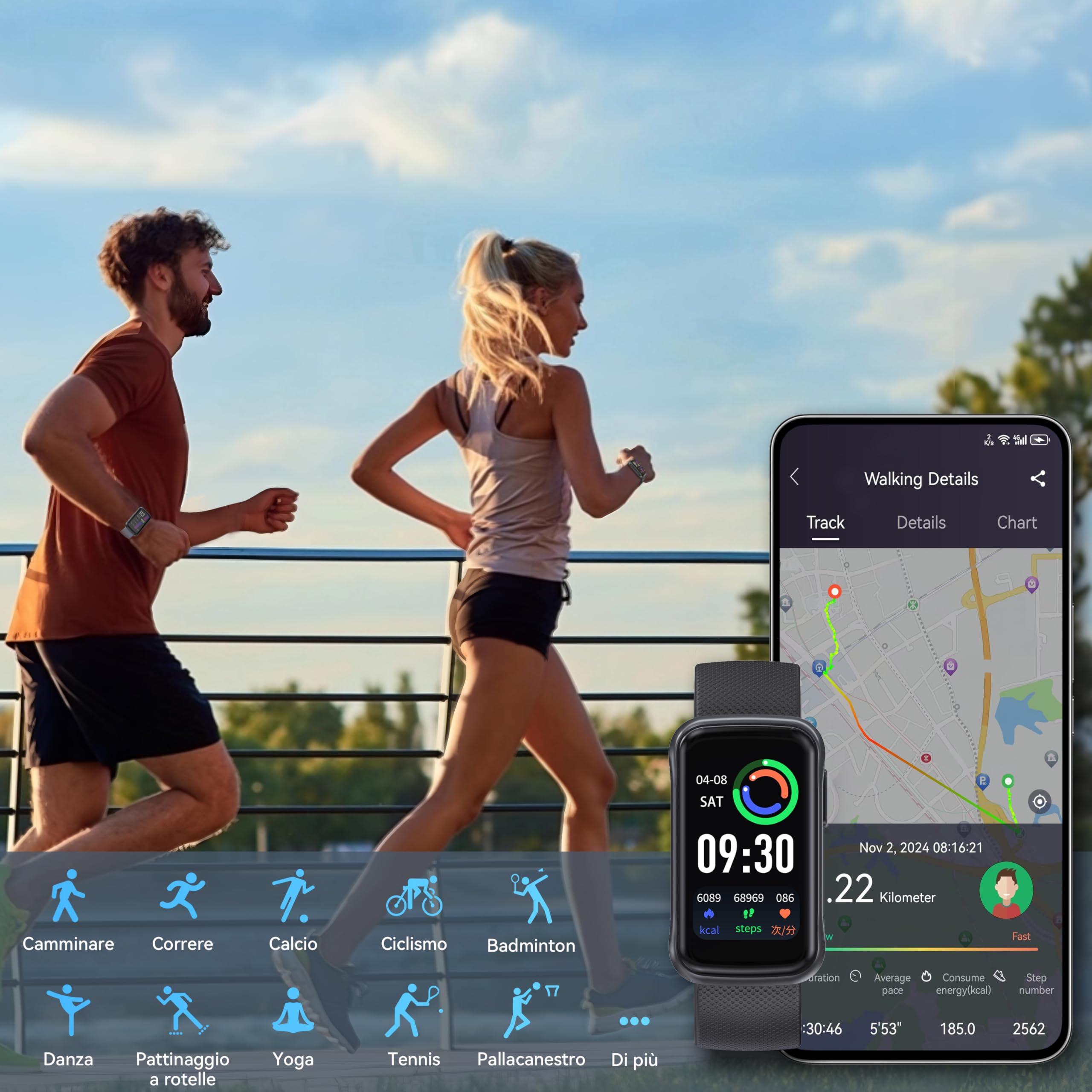 OUKITEL Orologio Smartwatch Donna Uomo con 2 Cinturini, Intelligente 24+ Modalità Sportive, Fitness Tracker con Sonno/SpO2/24H Cardiofrequenzimetro, Impermeabile IP68 Smart Band Watch per Android iOS