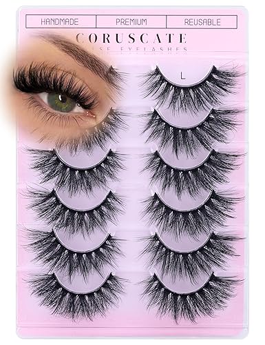 Pestañas de manga de aspecto natural, pestañas postizas de anime, pestañas postizas 3D, pestañas postizas de volumen de 0.59 pulgadas, 10 pares de