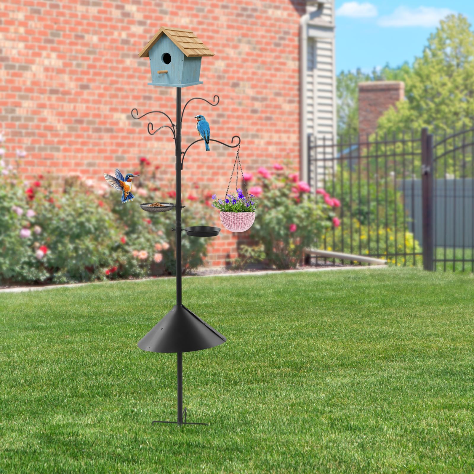 Comedero para pájaros de 233 cm, juego de comedero para pájaros, comedero para pájaros en jardines, patios, patios, granjas